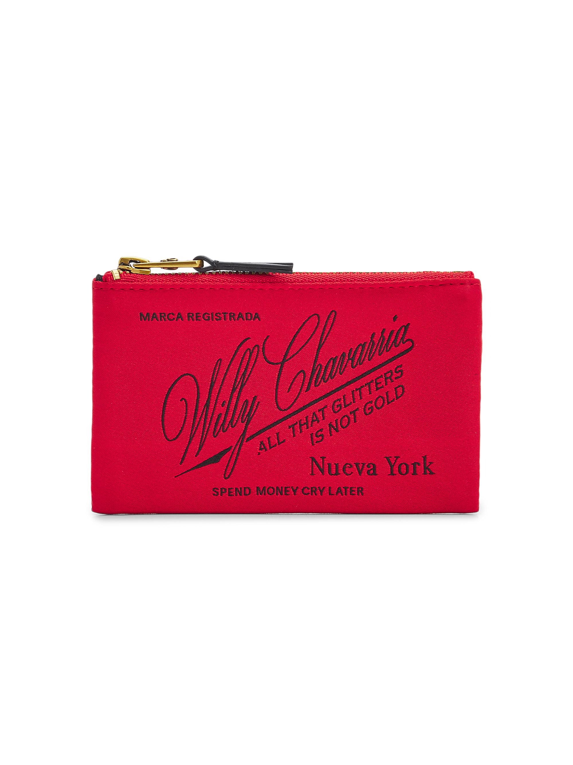 Willy Chavarria Men's Label Wallet - Red Hot