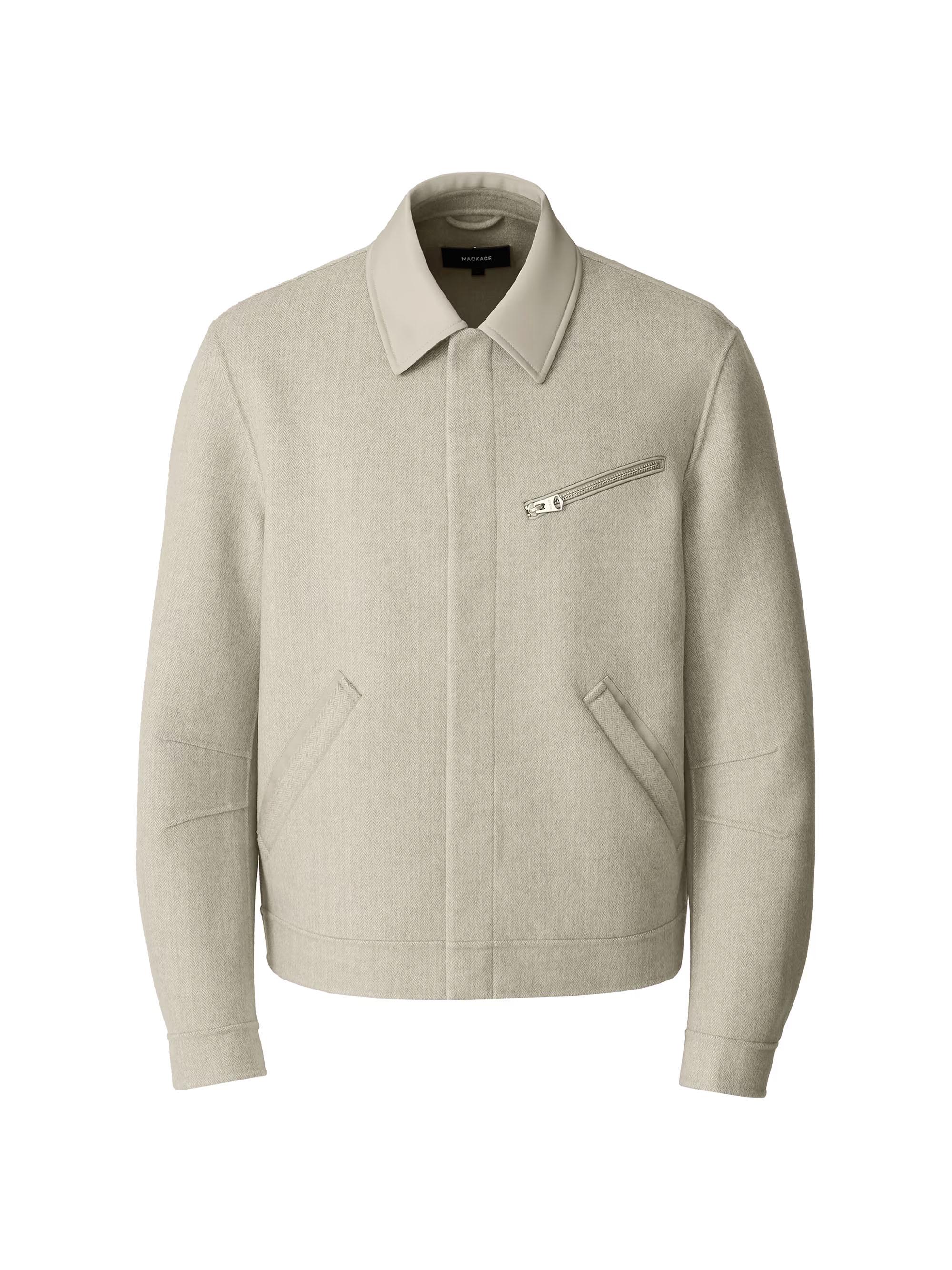 Mackage Men's Hayes Double-Face Wool Workwear Jacket - Taupe Mix Taupe