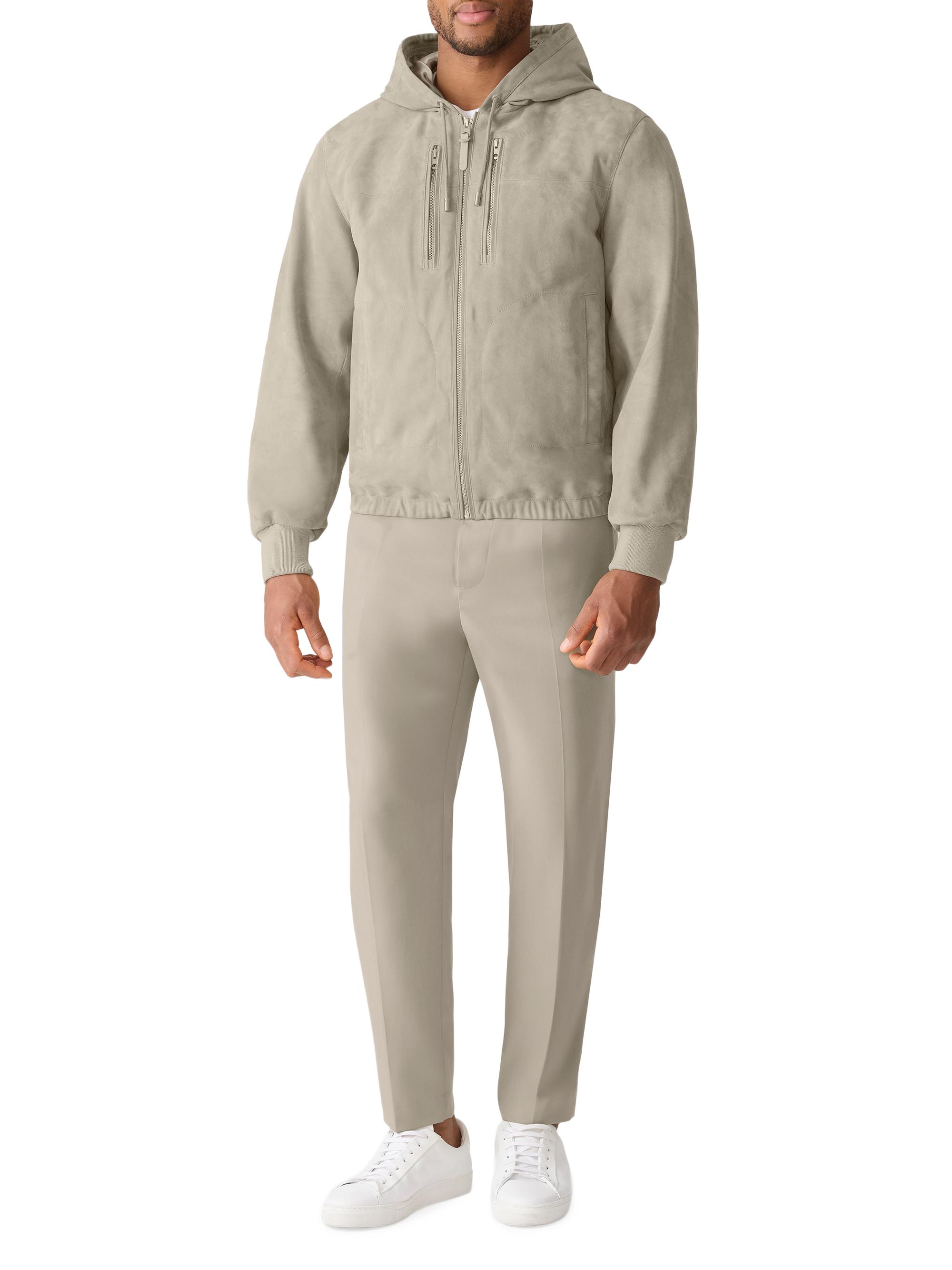 Mackage Men's Sylas Suede Hooded Jacket - Taupe