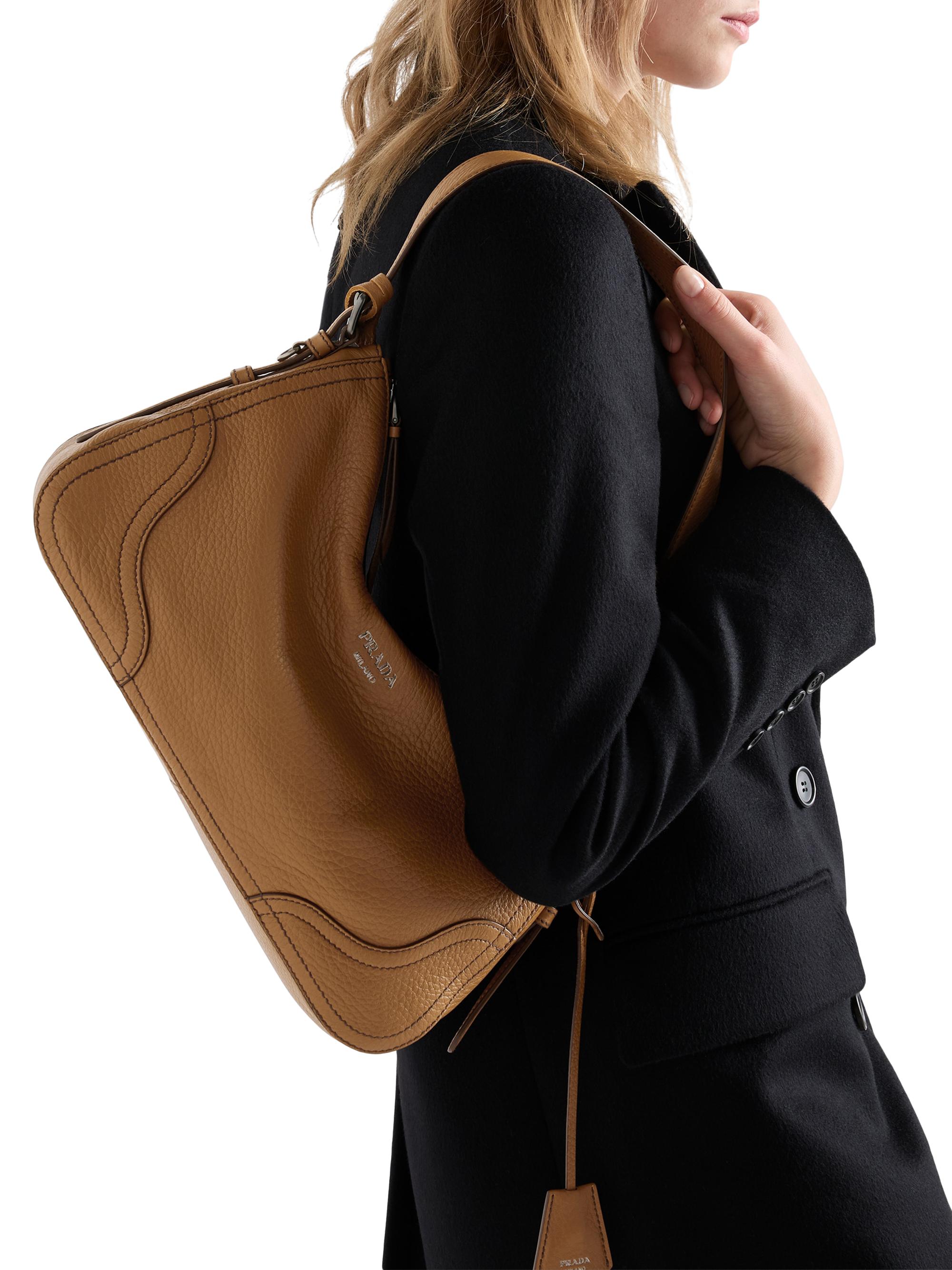 Prada Women's Aimèe  Leather Shoulder Bag - Brown