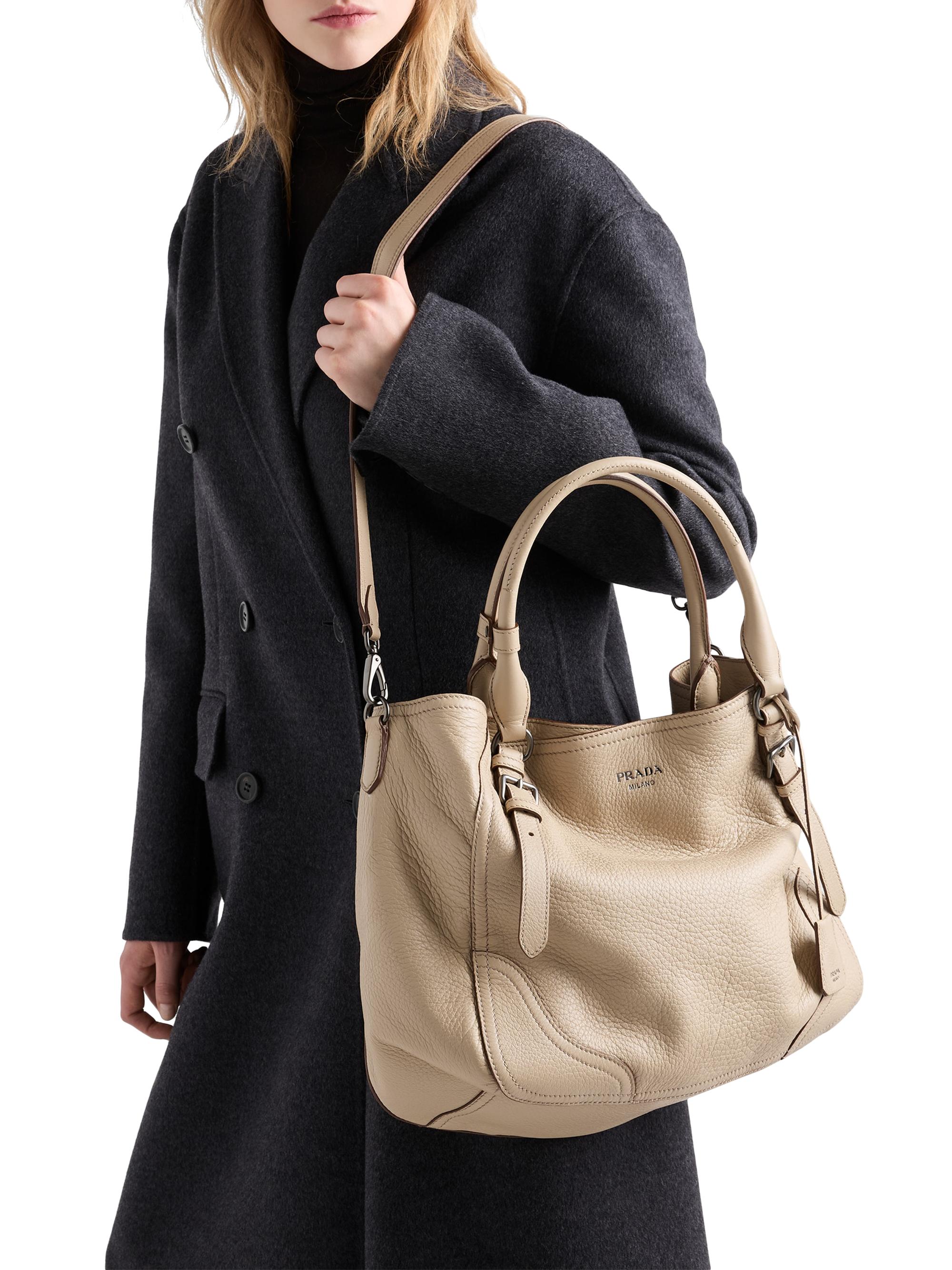 Prada Women's  Leather Tote Bag - Beige Khaki