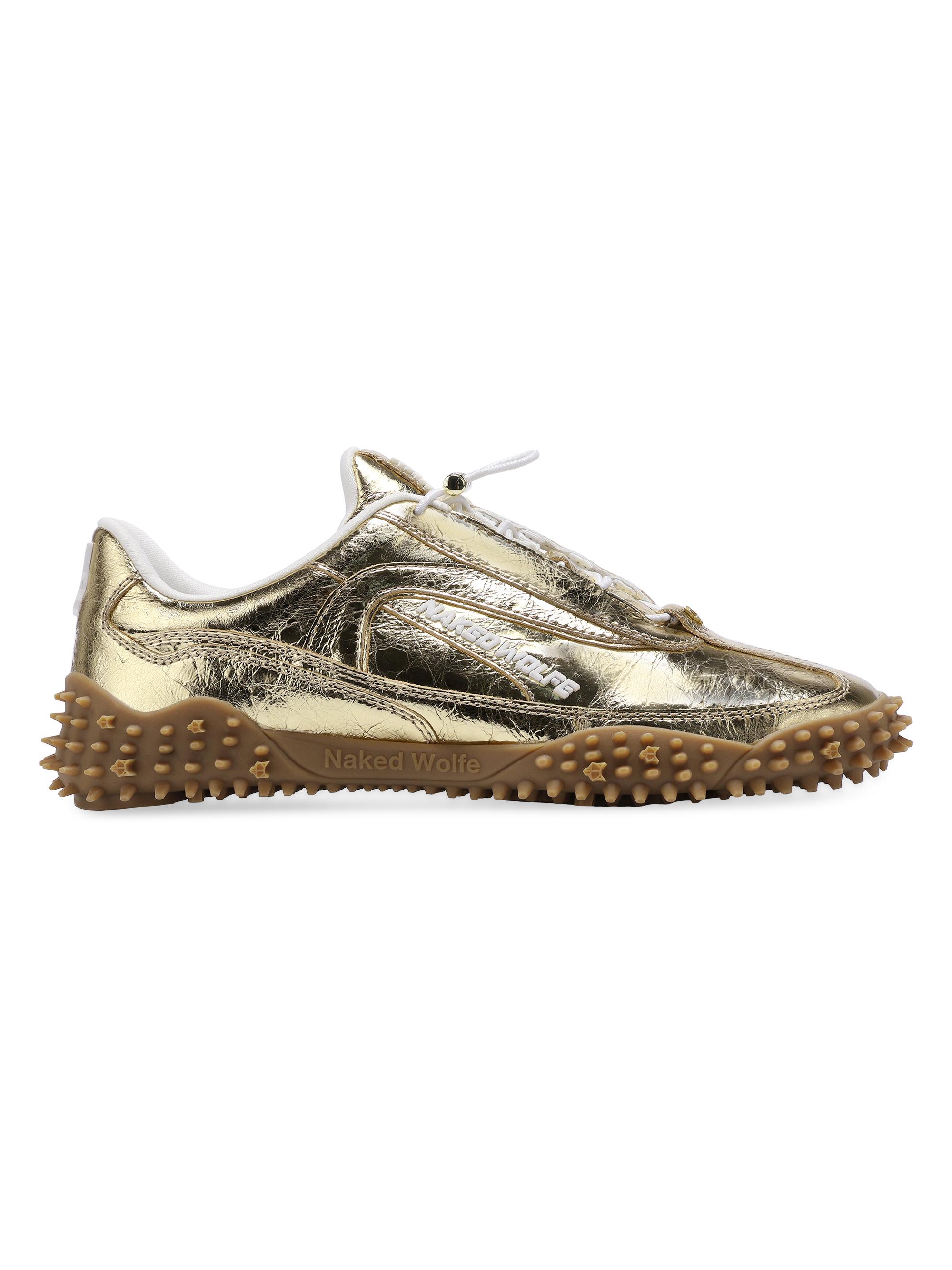 Naked Wolfe Island Metallic Crinkle Cow Leather Sneakers | Saks