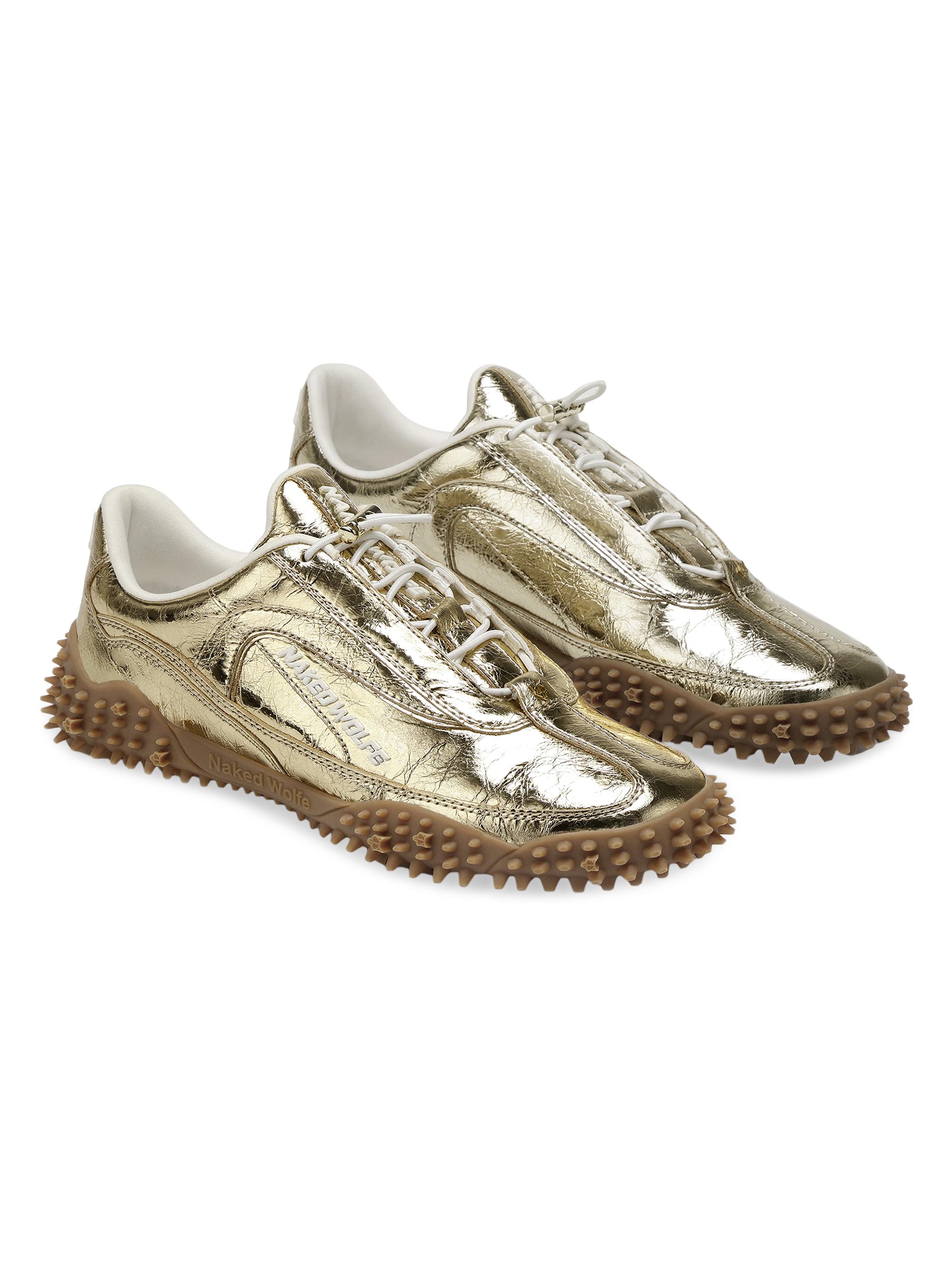 Naked Wolfe Island Metallic Crinkle Cow Leather Sneakers | Saks