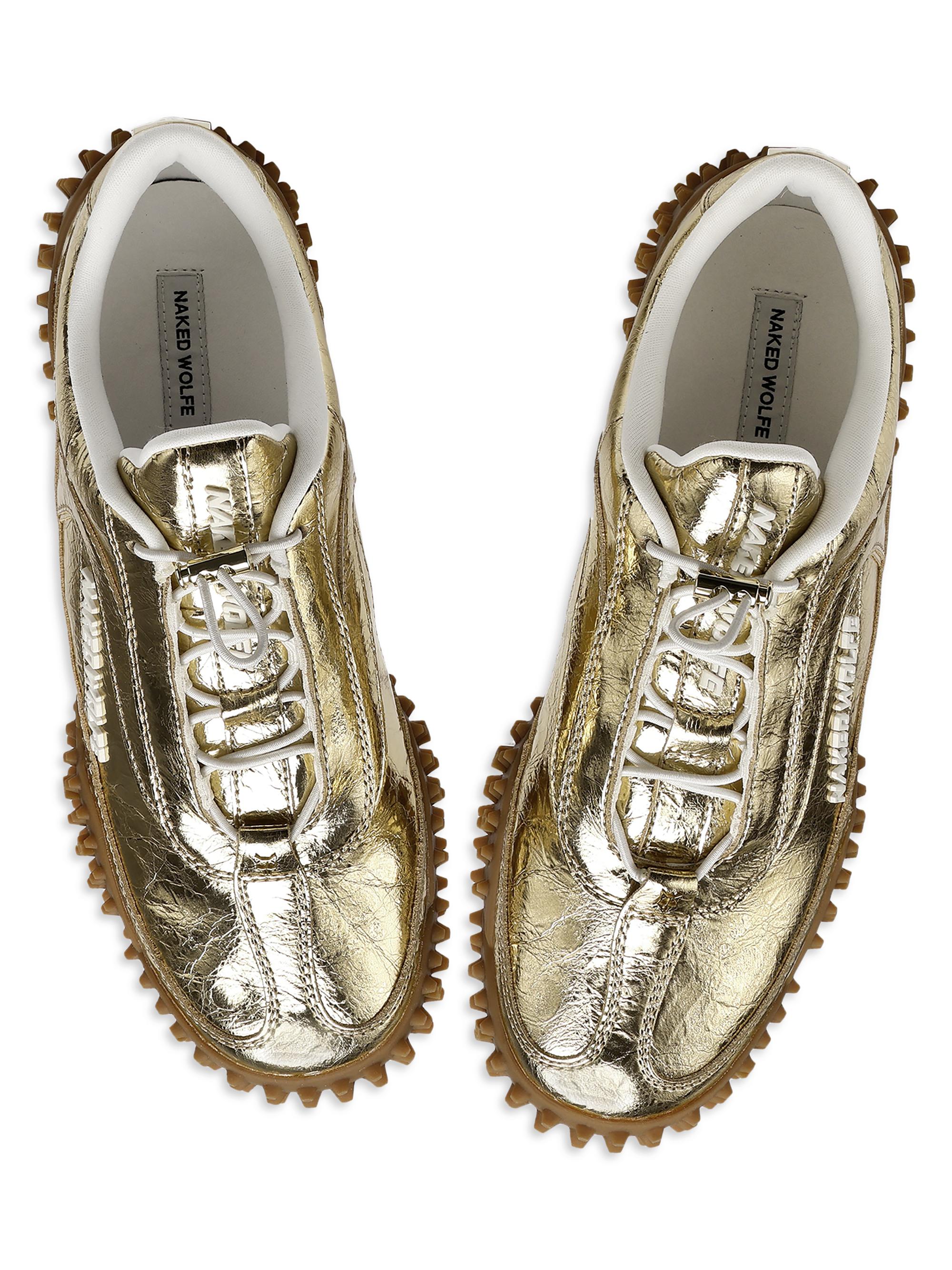 Naked Wolfe Island Metallic Crinkle Cow Leather Sneakers | Saks