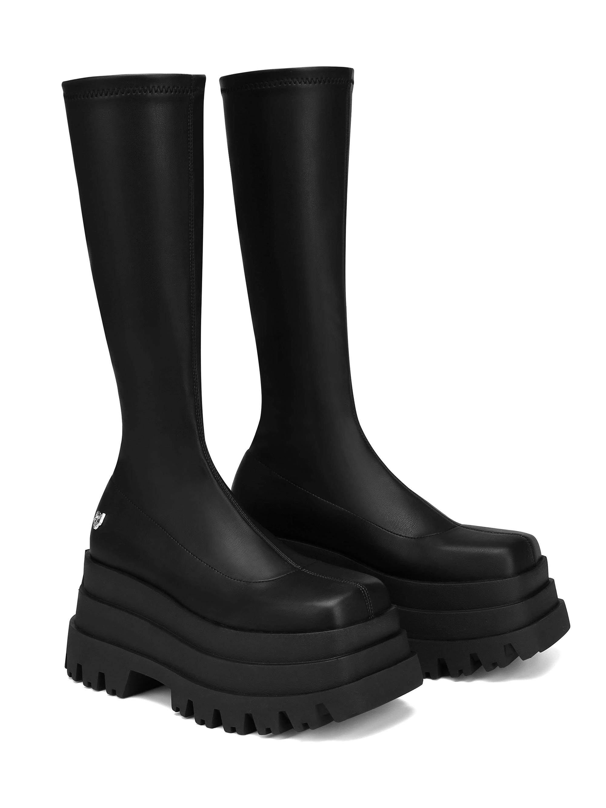 ☆値下げ☆nakedWolf☆デニムブーツ Naked Wolfe Spice Black Stretch Knee-High Boots | Saks Fifth Avenue