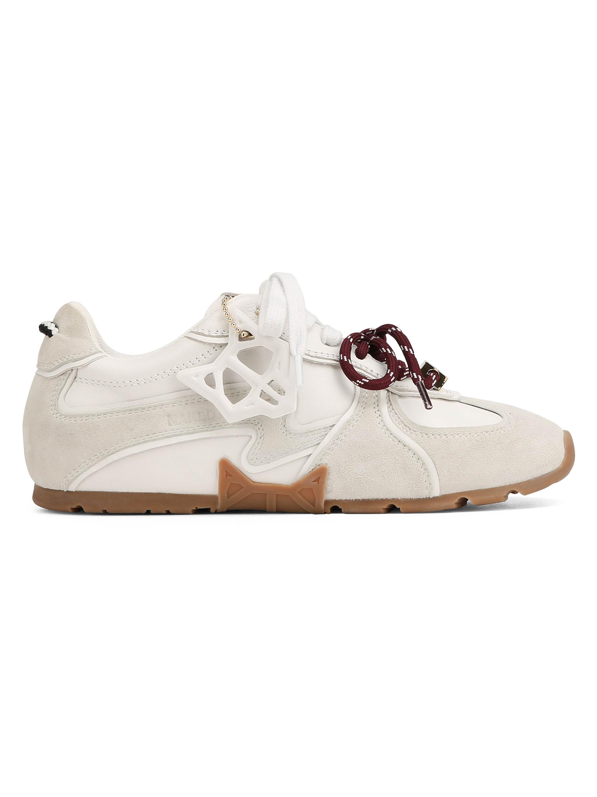 Naked Wolfe Women's Adored Suede and Leather Sneakers - White