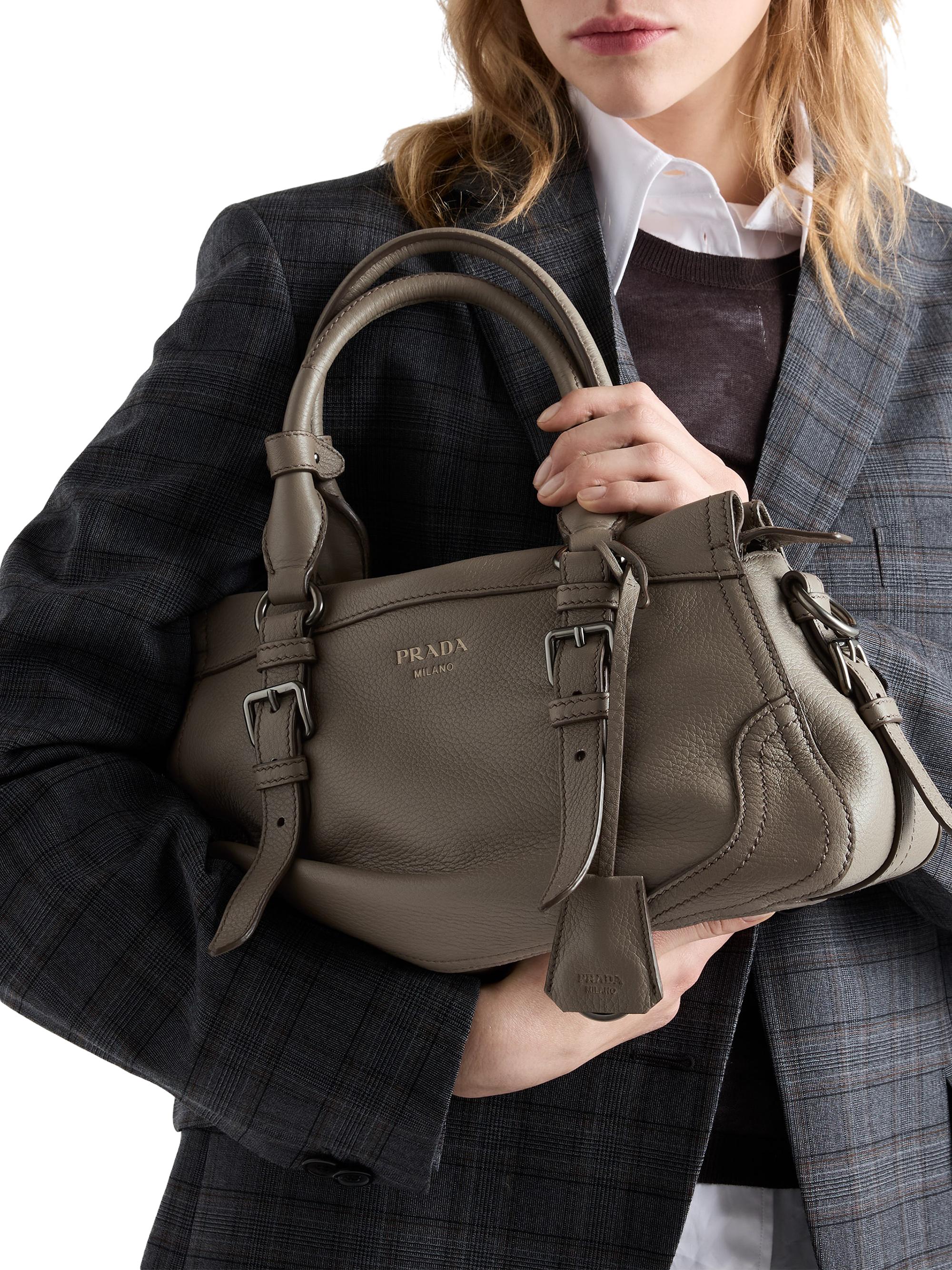 Prada Women's  Leather Tote Bag - Grey