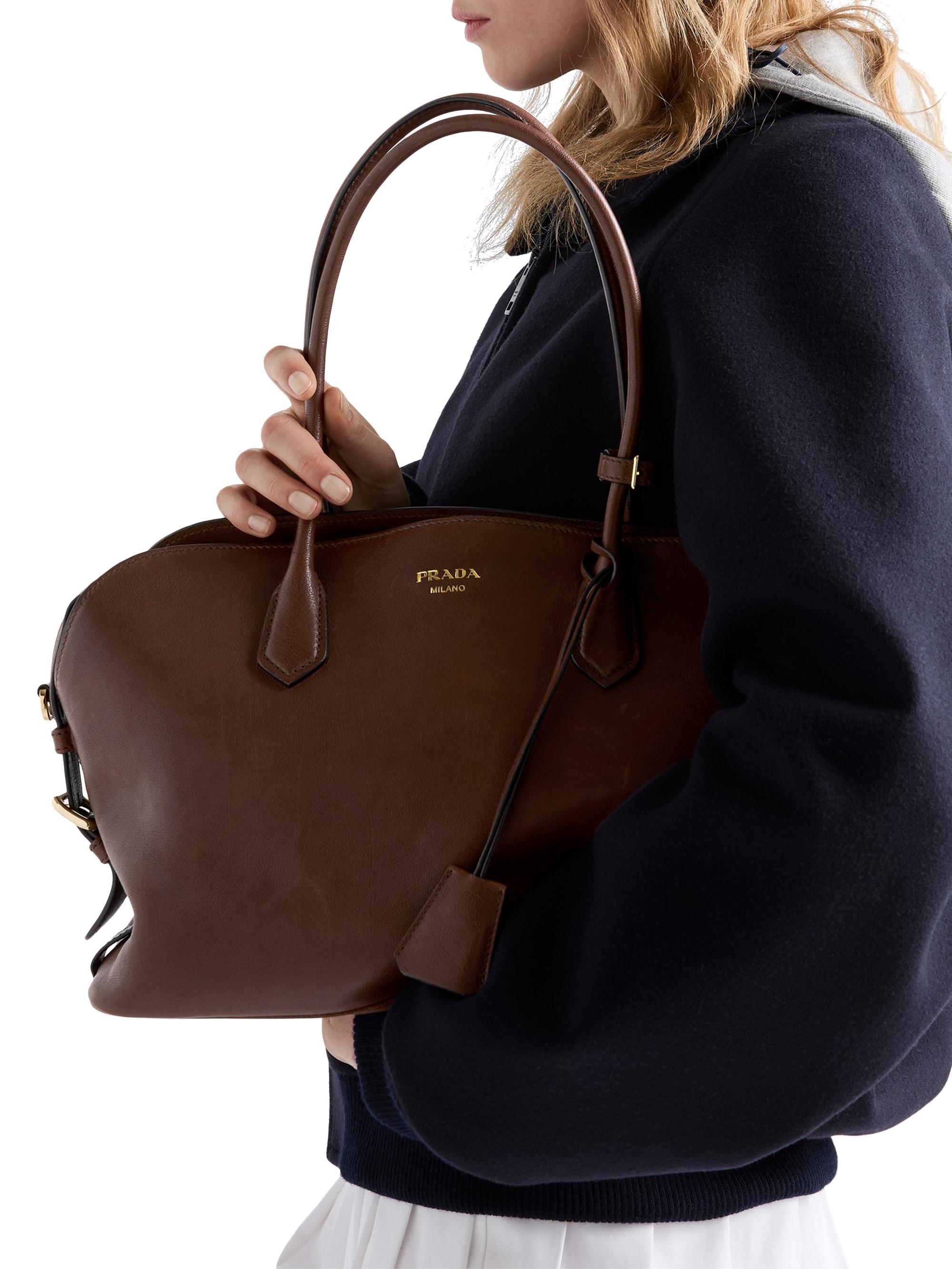 Prada Women's  Leather Tote Bag - Brown