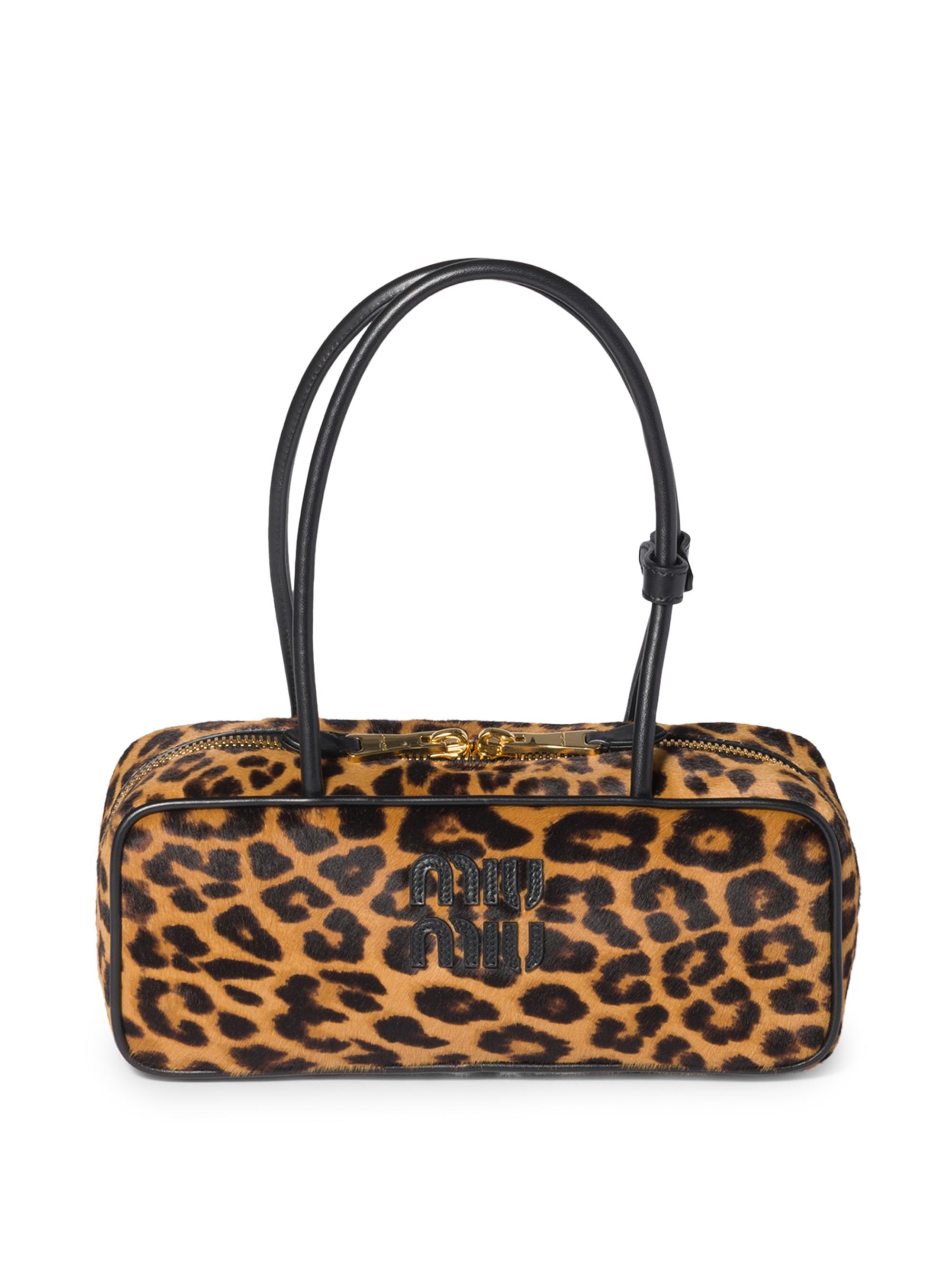 Miu Miu Women's Printed Leather Beau Shoulder Bag - Beige Khaki