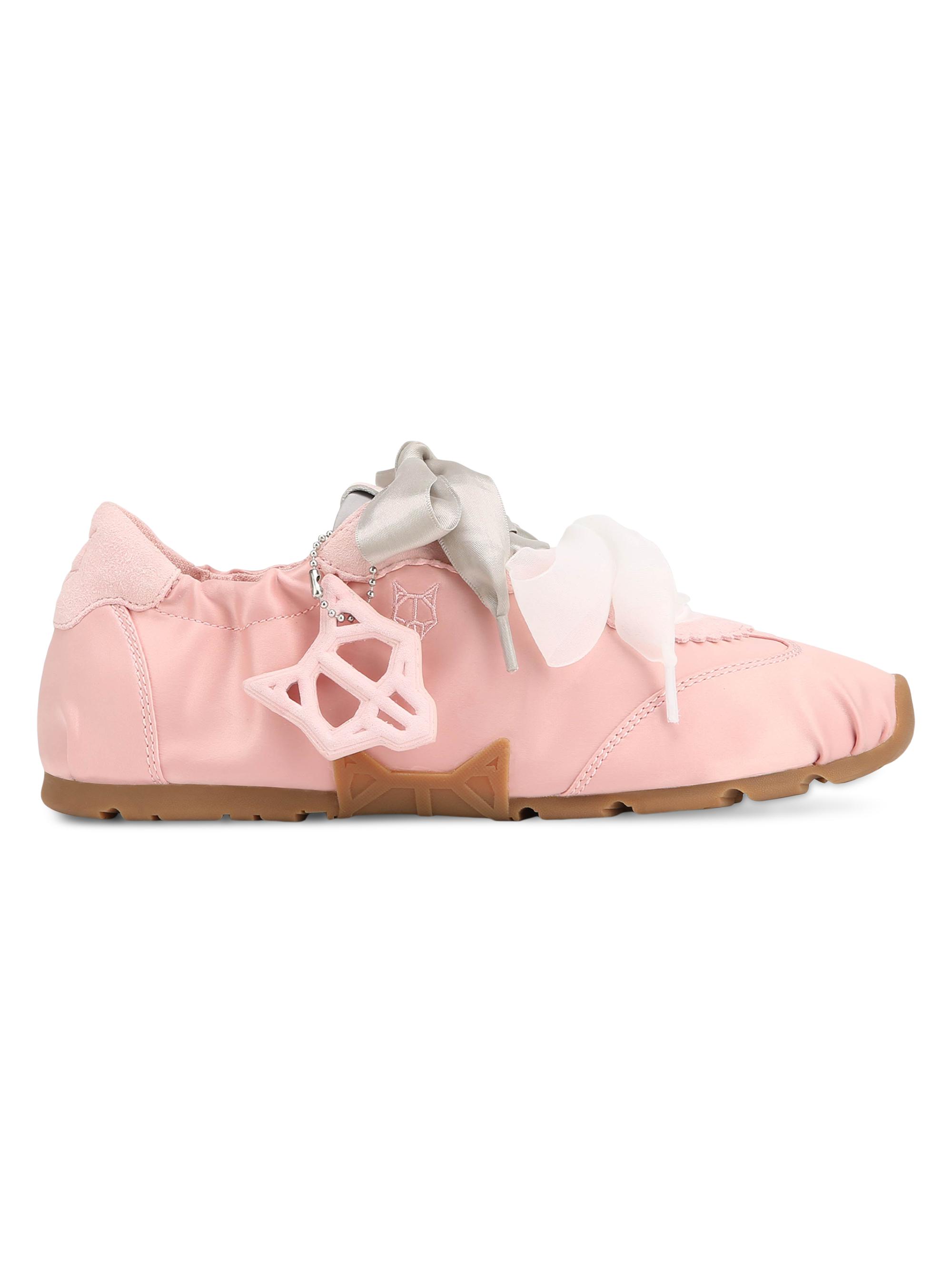 Naked Wolfe Women's Adorable Satin Sneakers - Pink