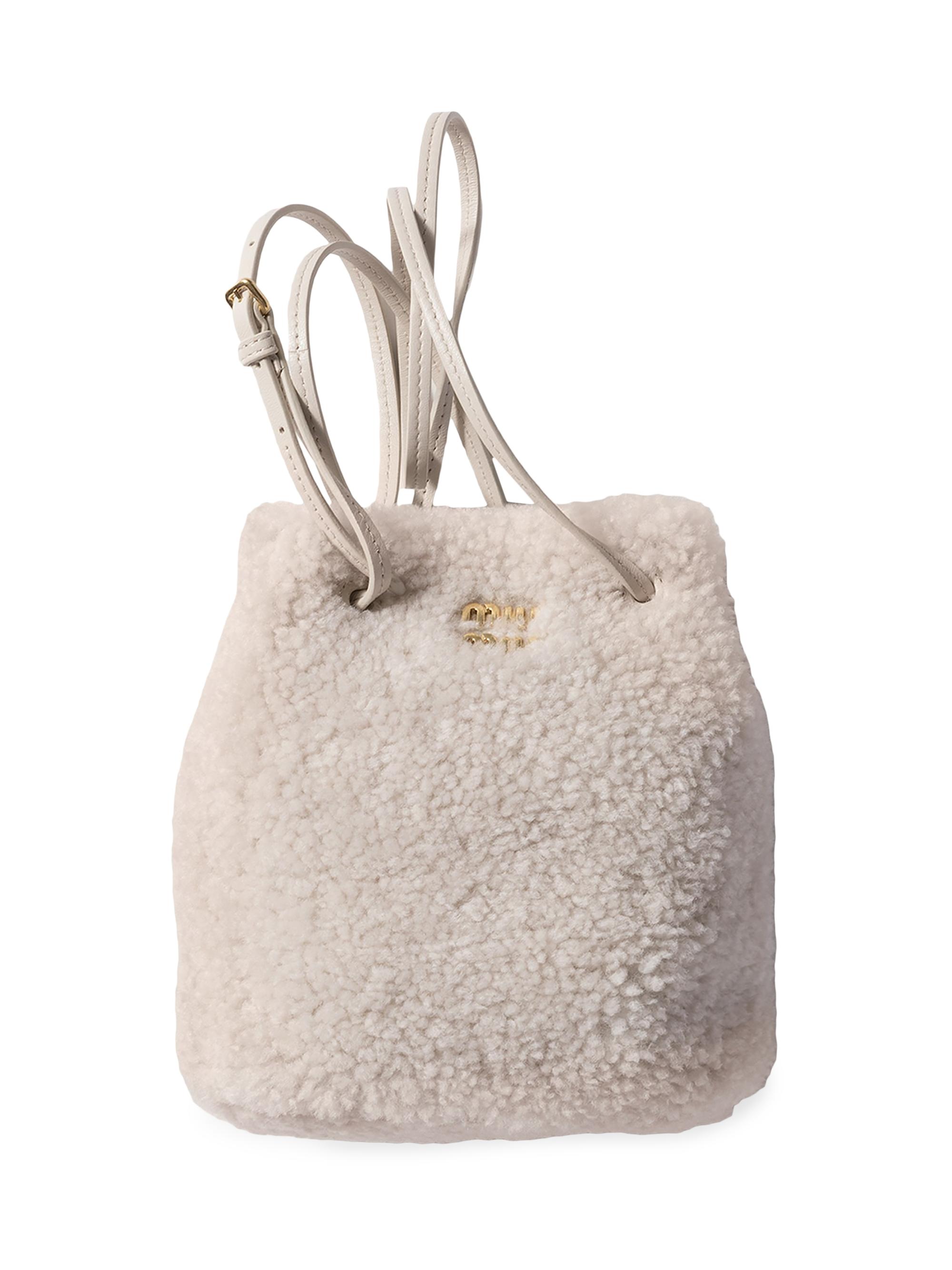 Miu Miu Women's Shearling Pouch - Light Beige