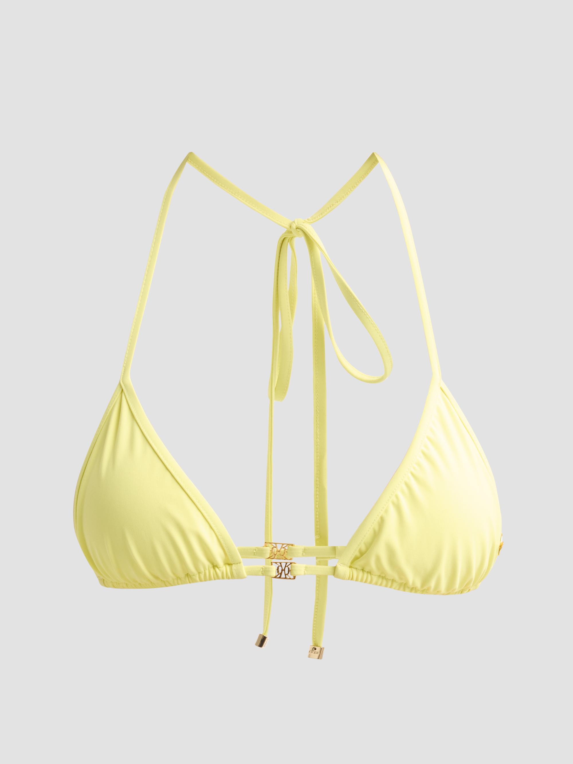 Kiki de Montparnasse Women's Coeur Triangle Bikini Top - Citron - Size Large