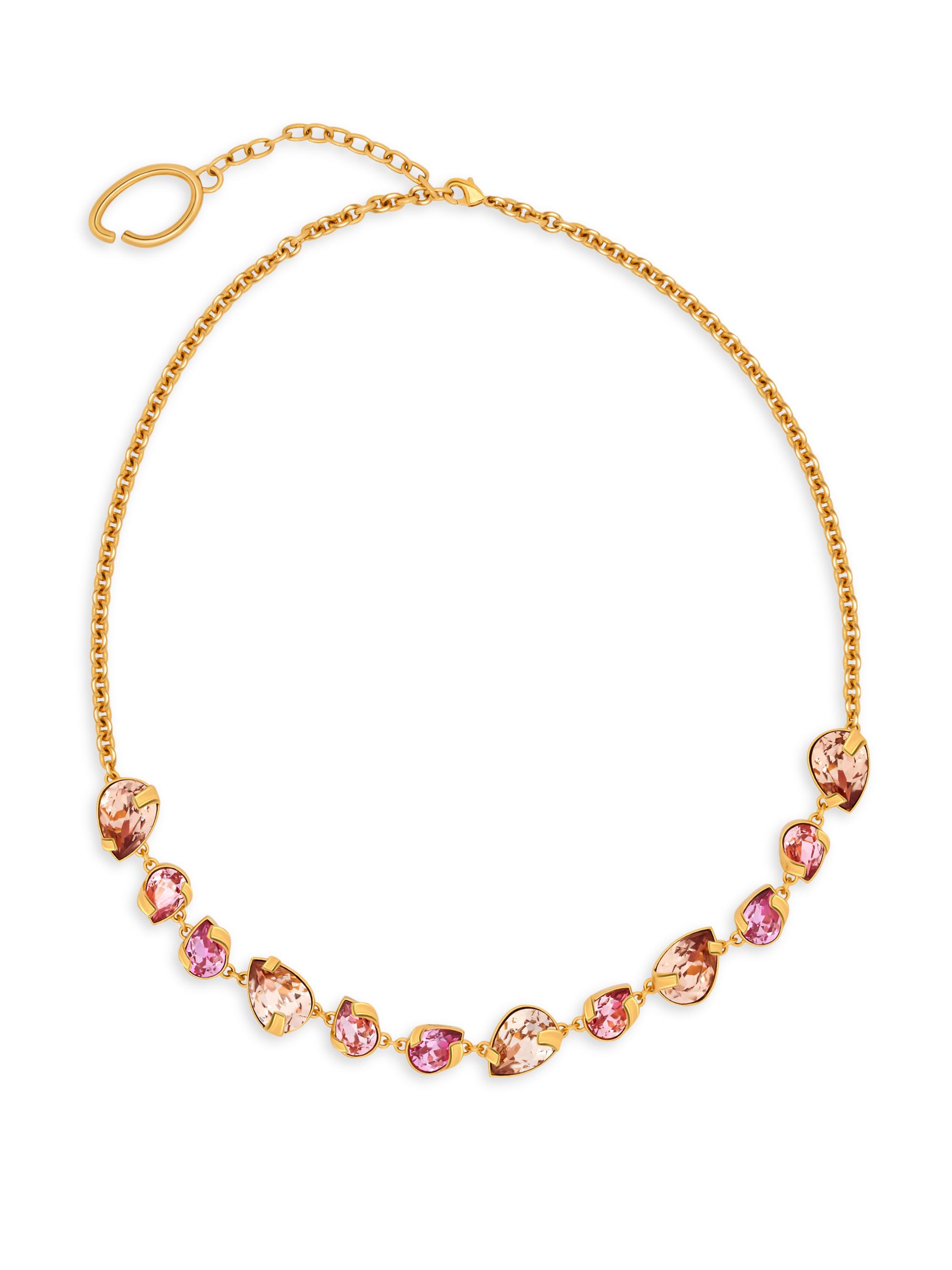 Oscar de la Renta Women's Pear Rhinestone 24K-Gold-Plated & Crystal Necklace - Rose