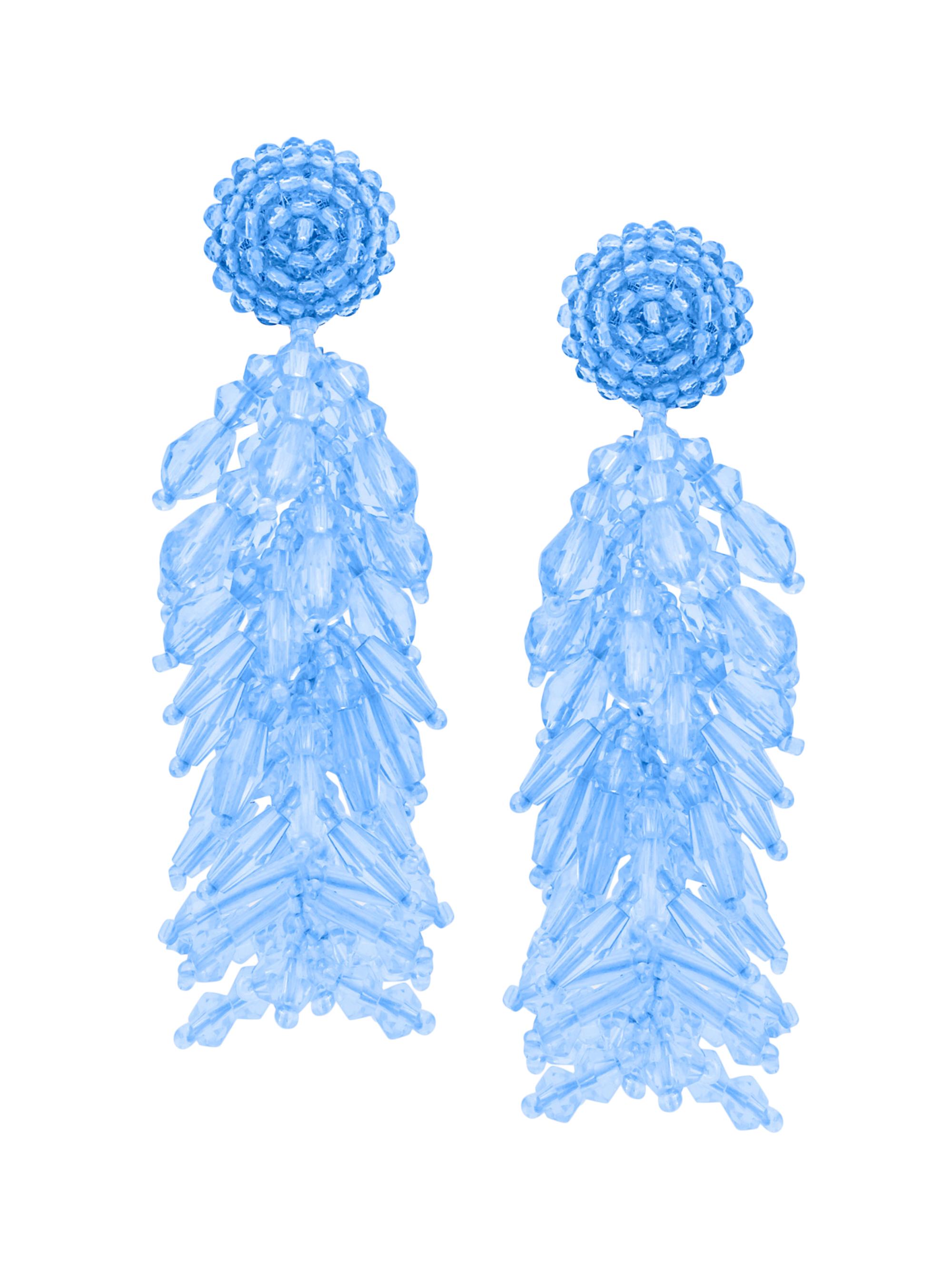 Oscar de la Renta Women's Cluster Tassel Beaded Drop Clip-On Earrings - Pink