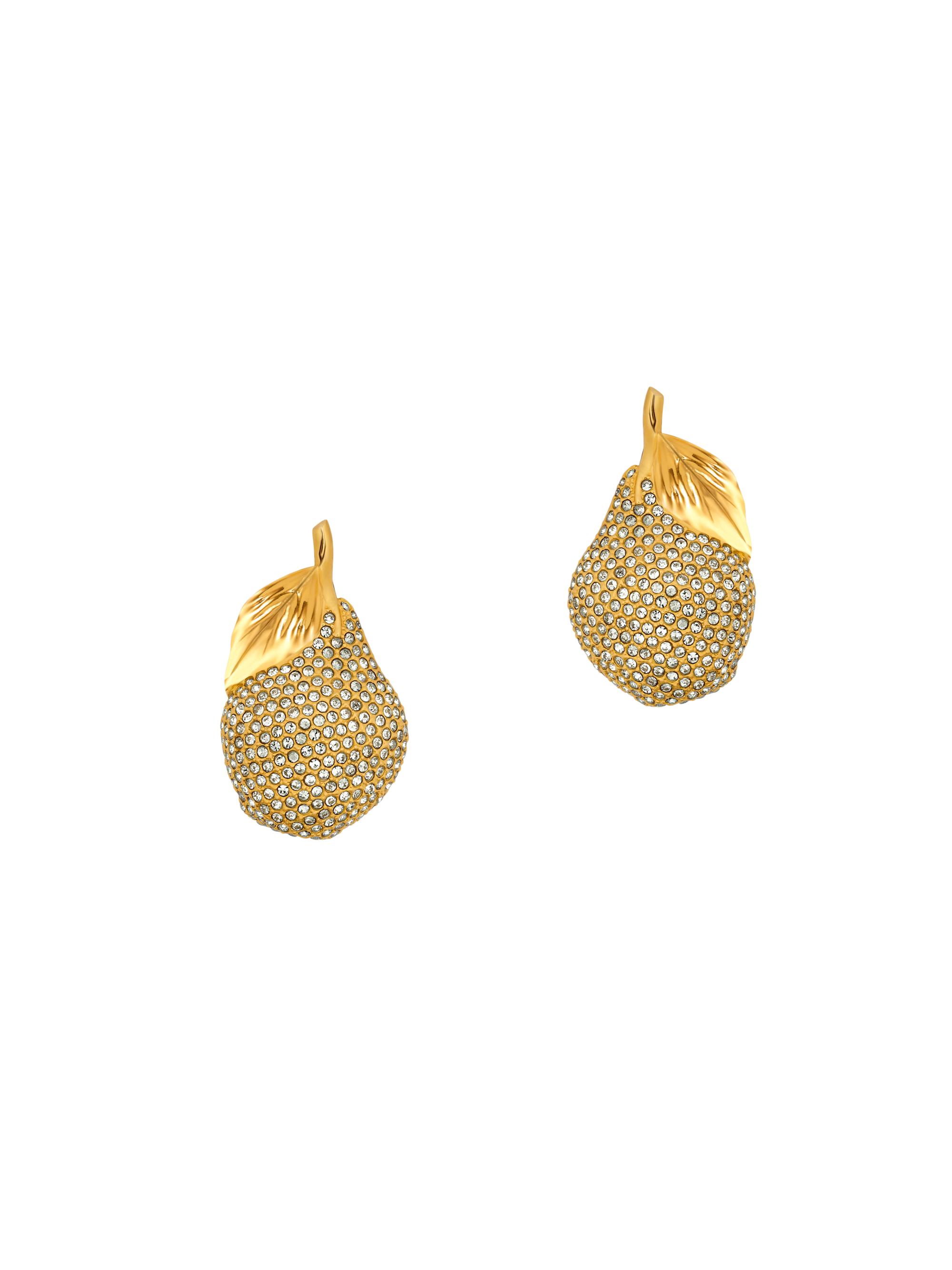 Oscar de la Renta Women's Pavé Pear 24K-Gold-Plated & Glass Crystal Stud Earrings - Green