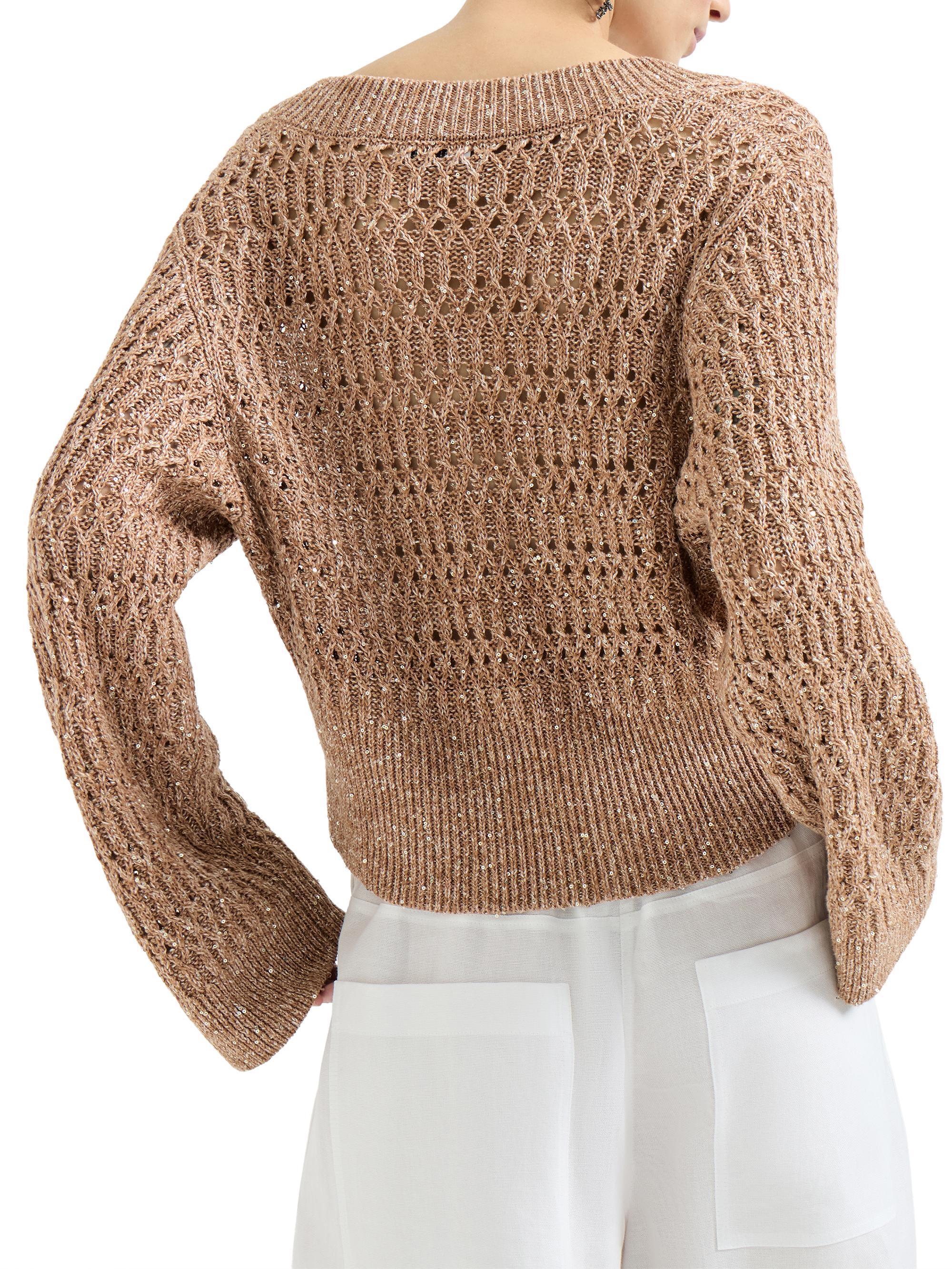 Brunello Cucinelli Linen Dazzling Braids Sweater | Saks Fifth Avenue