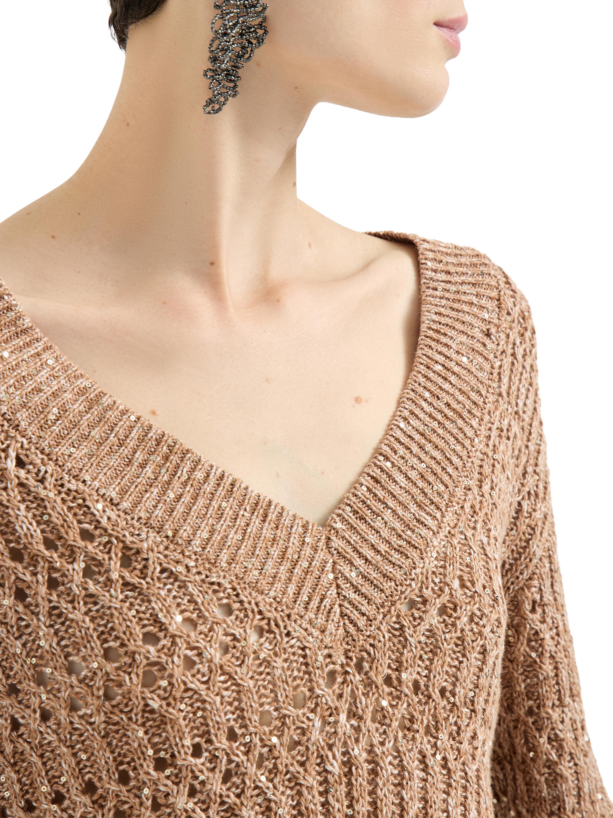 Brunello Cucinelli Linen Dazzling Braids Sweater | Saks Fifth Avenue