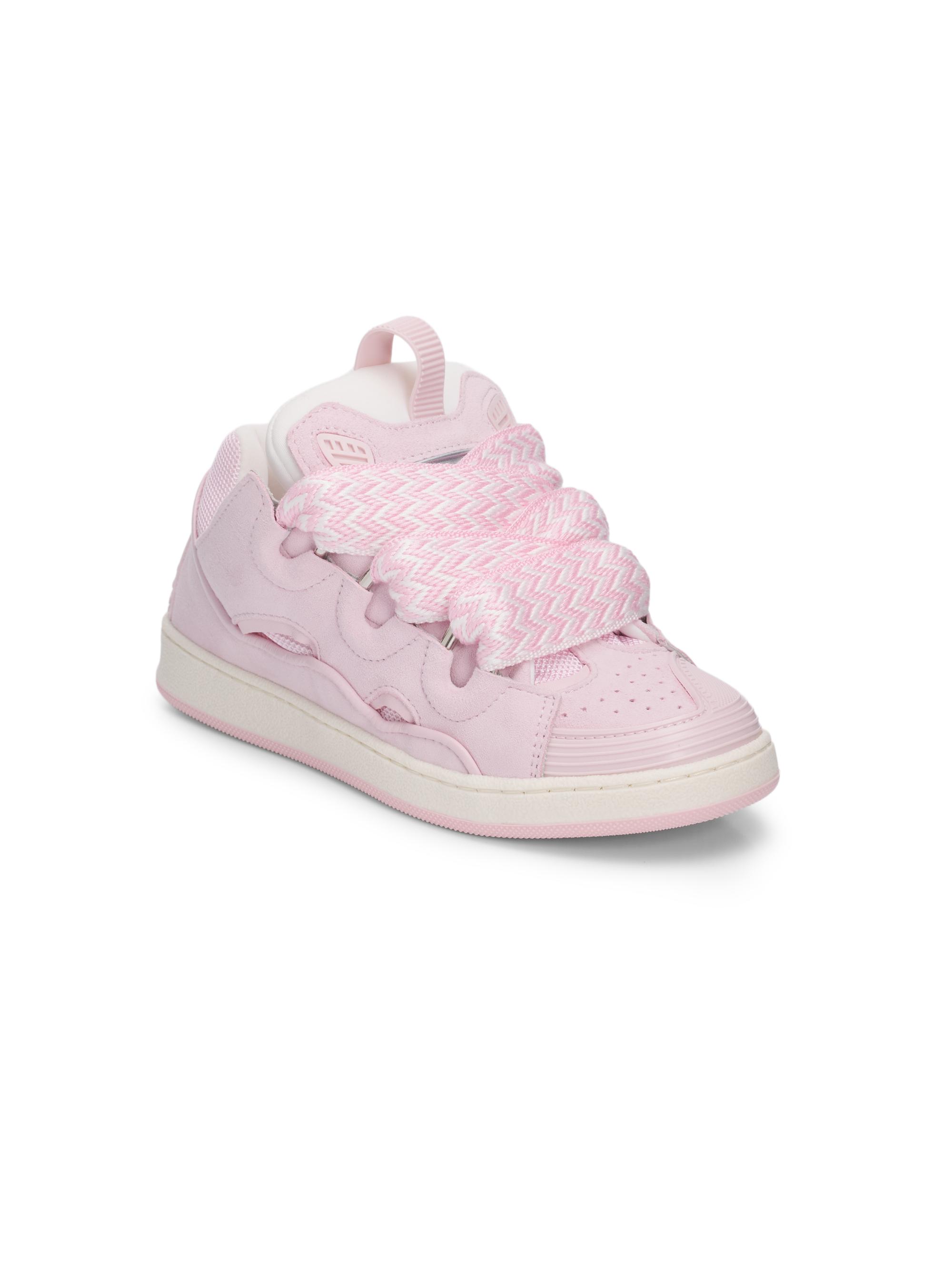 Lanvin Kid's Curb Leather Sneakers - Pink 13 (Child)