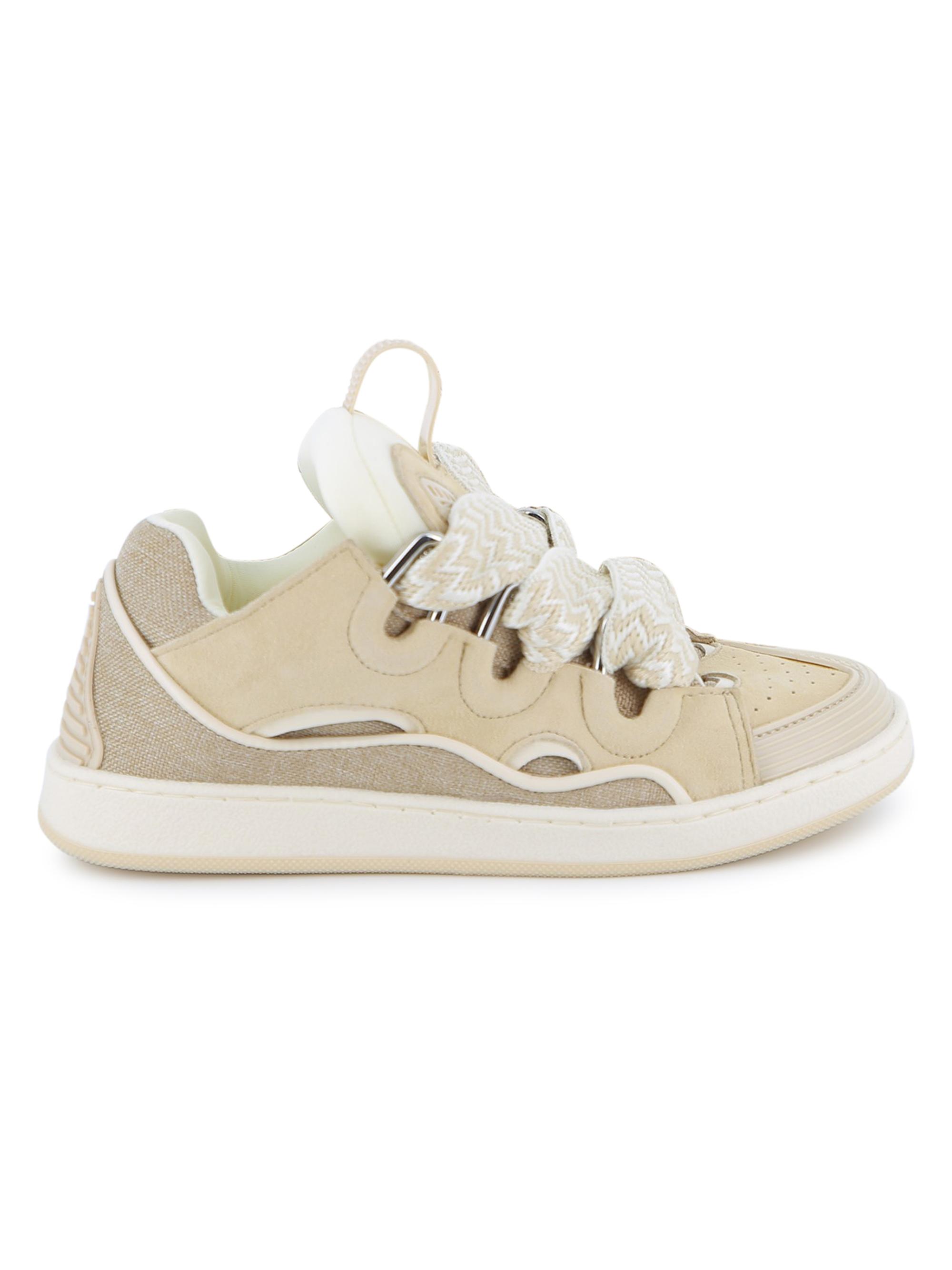 Lanvin Kid's Curb Suede Sneakers - Dark Stone 3.5 (Child)