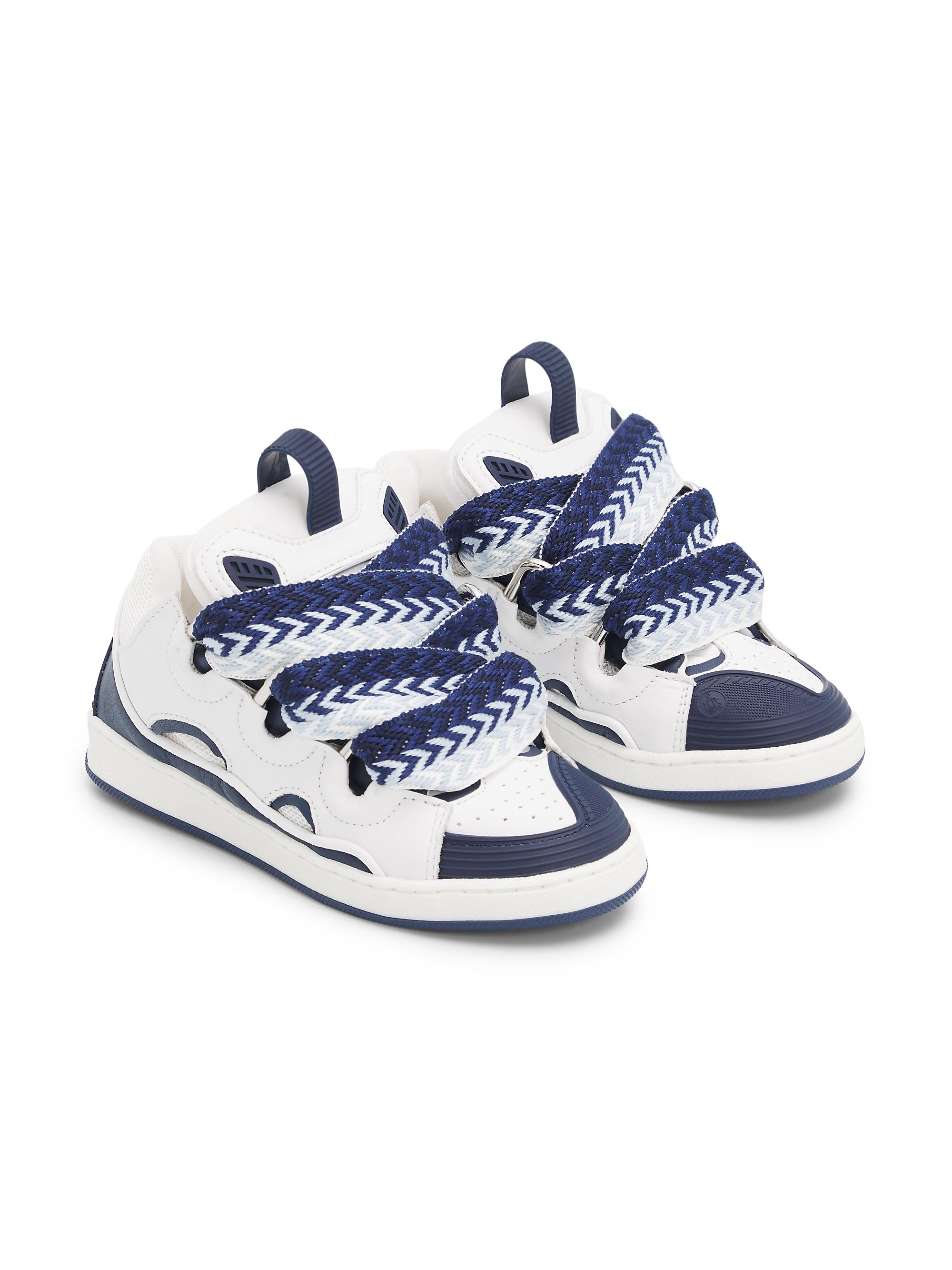 Lanvin Kid's Curb Sneakers - White Navy 4.5 (Child)