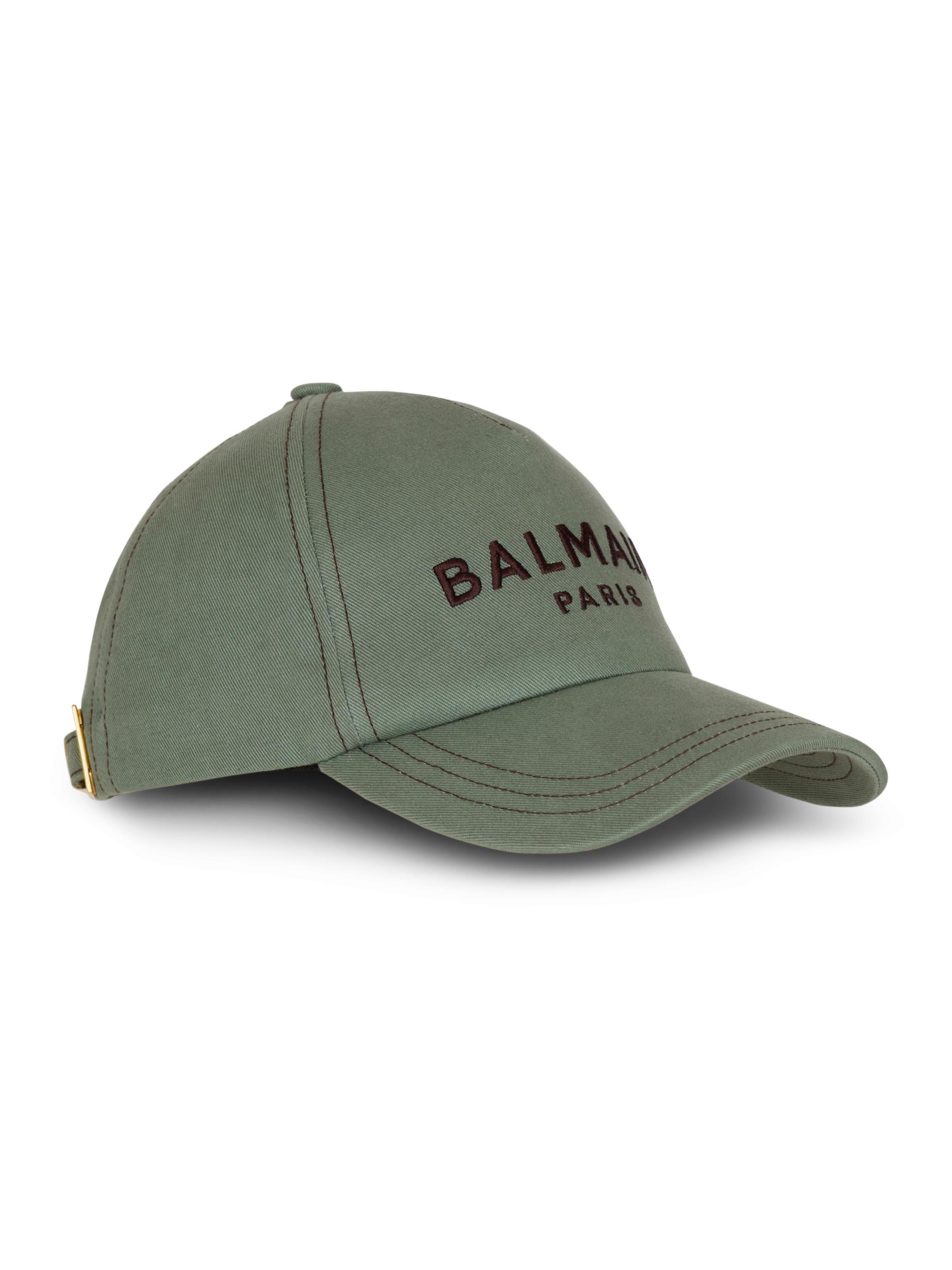 Balmain Men's Logo Embroidered Baseball Cap - Vert Laurier Marron Moyen