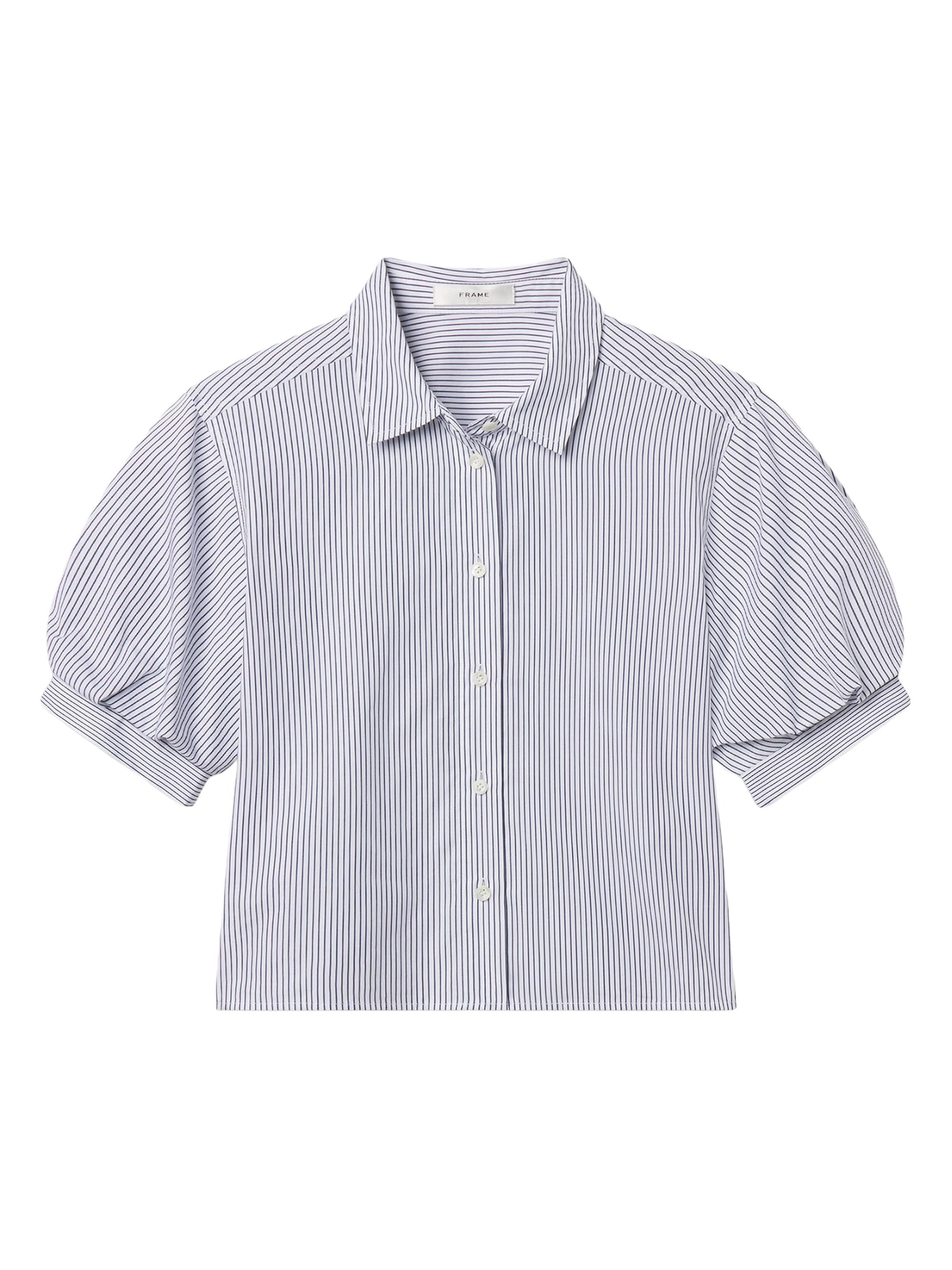 FRAME Women's The Billow Striped Cotton Shirt - Navy Stripe