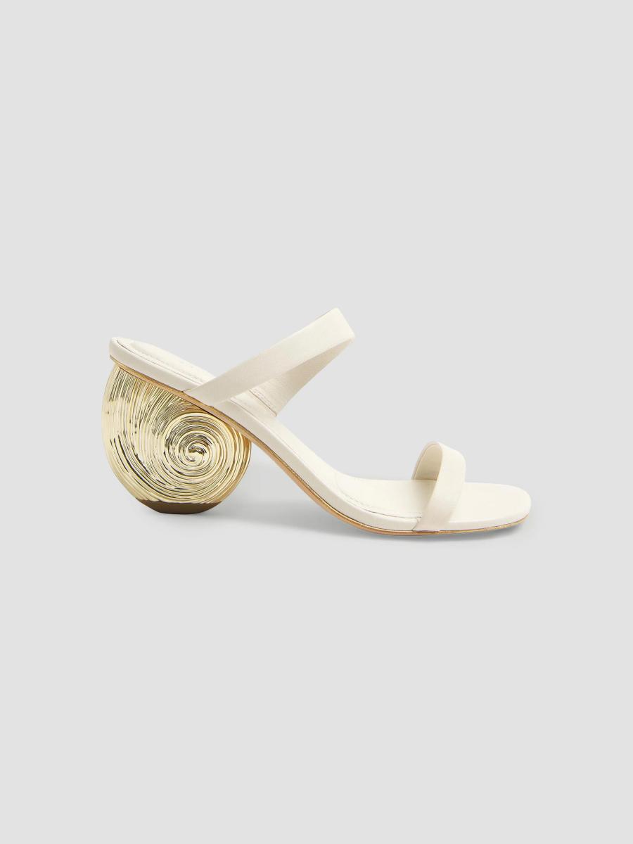 Marion 75MM Seashell-Heel Leather Sandals