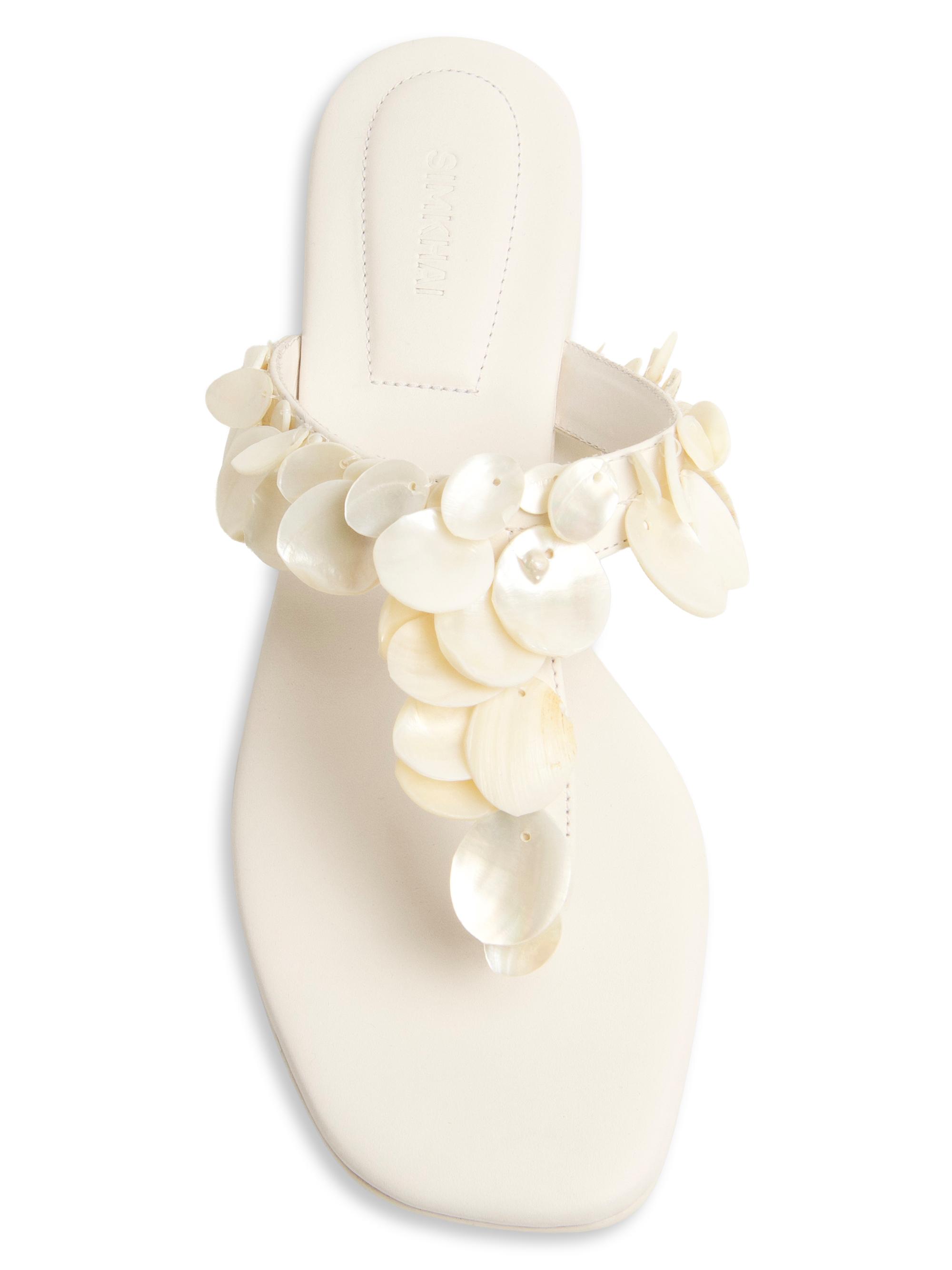 SIMKHAI Elin Shell-Beaded Leather Sandals | Saks Fifth Avenue