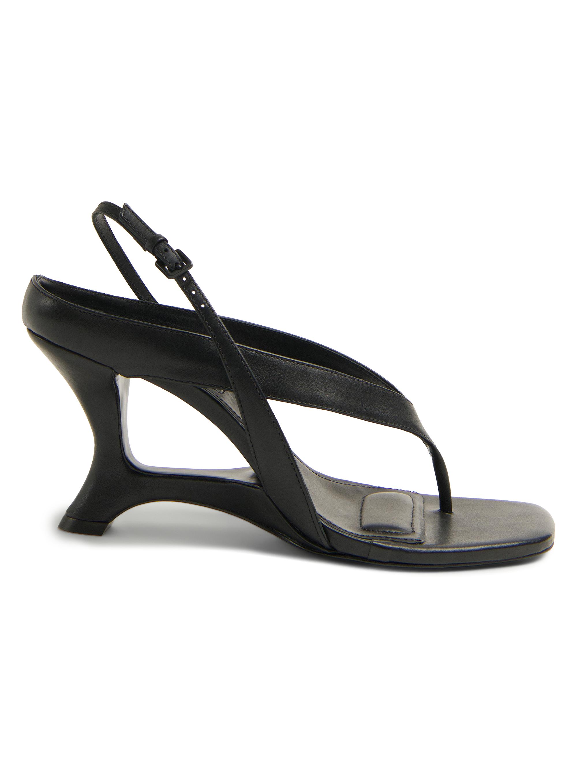 SIMKHAI Women's Darya 80MM Leather Wedge Sandals - Black