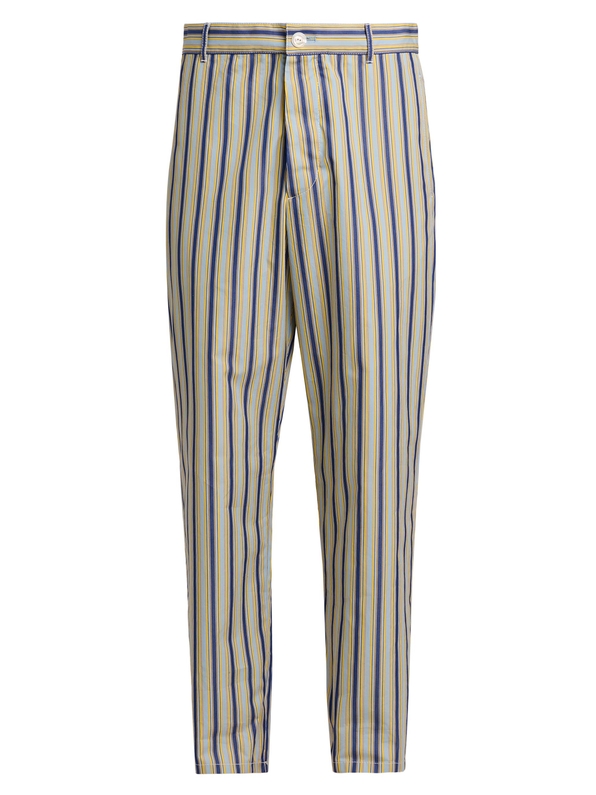 Marni Men's Striped Cotton-Poplin Trousers - Baltic