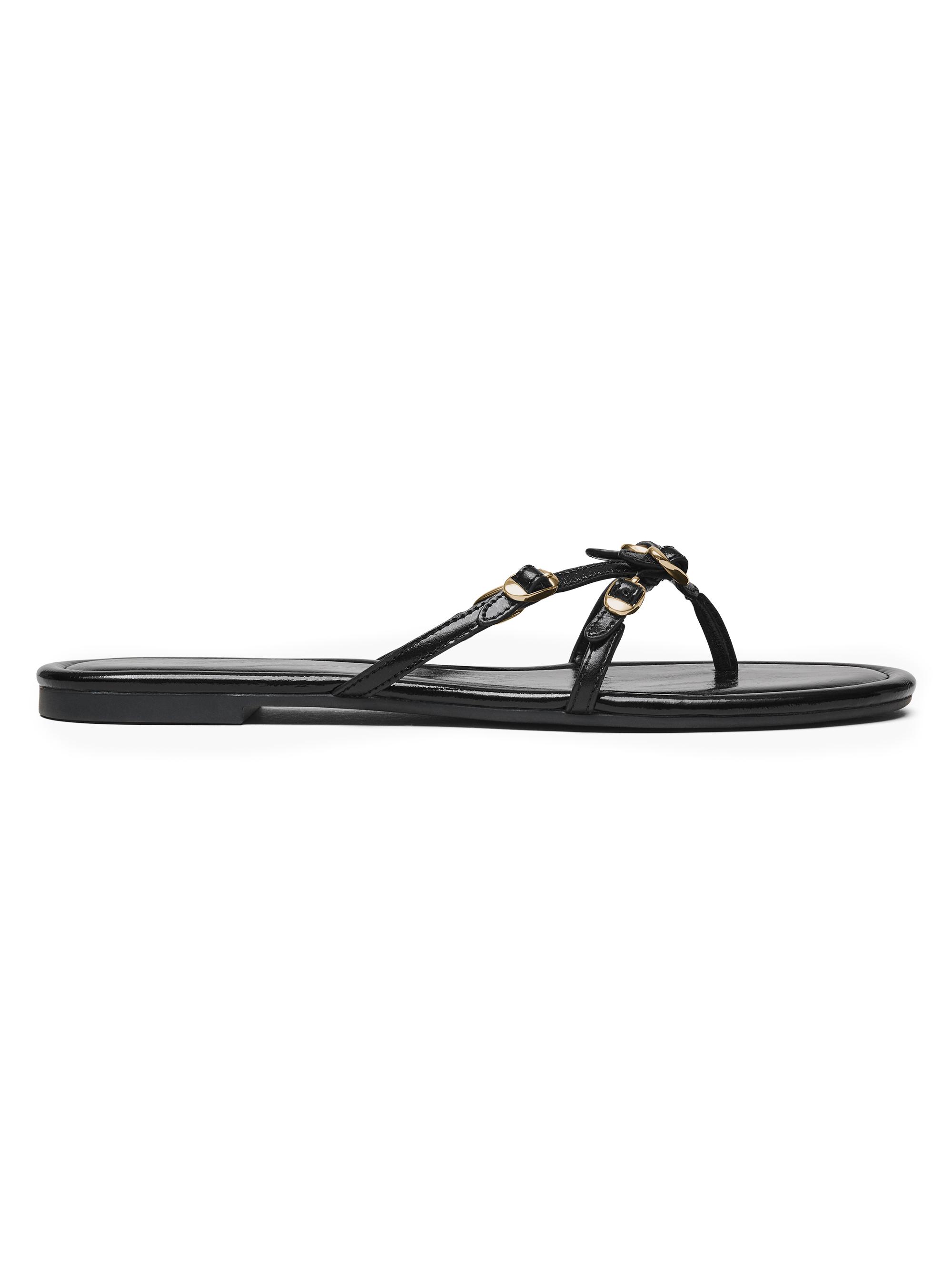 Marc Jacobs Women's The Kiki Leather Flat Sandals - Black