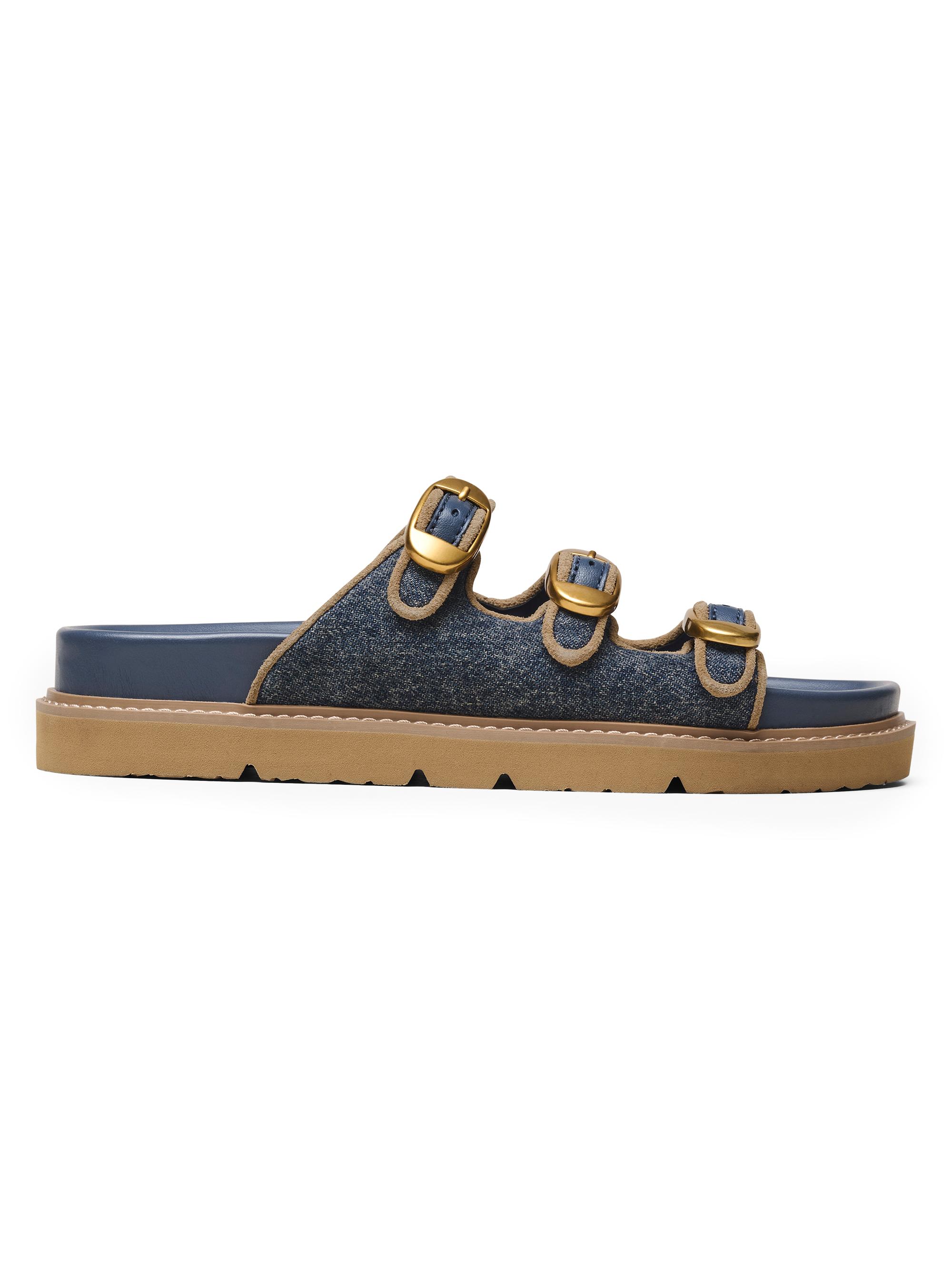 Marc Jacobs Women's The Kiki Denim-Suede Slides - Dark Wash Indigo  Sandals