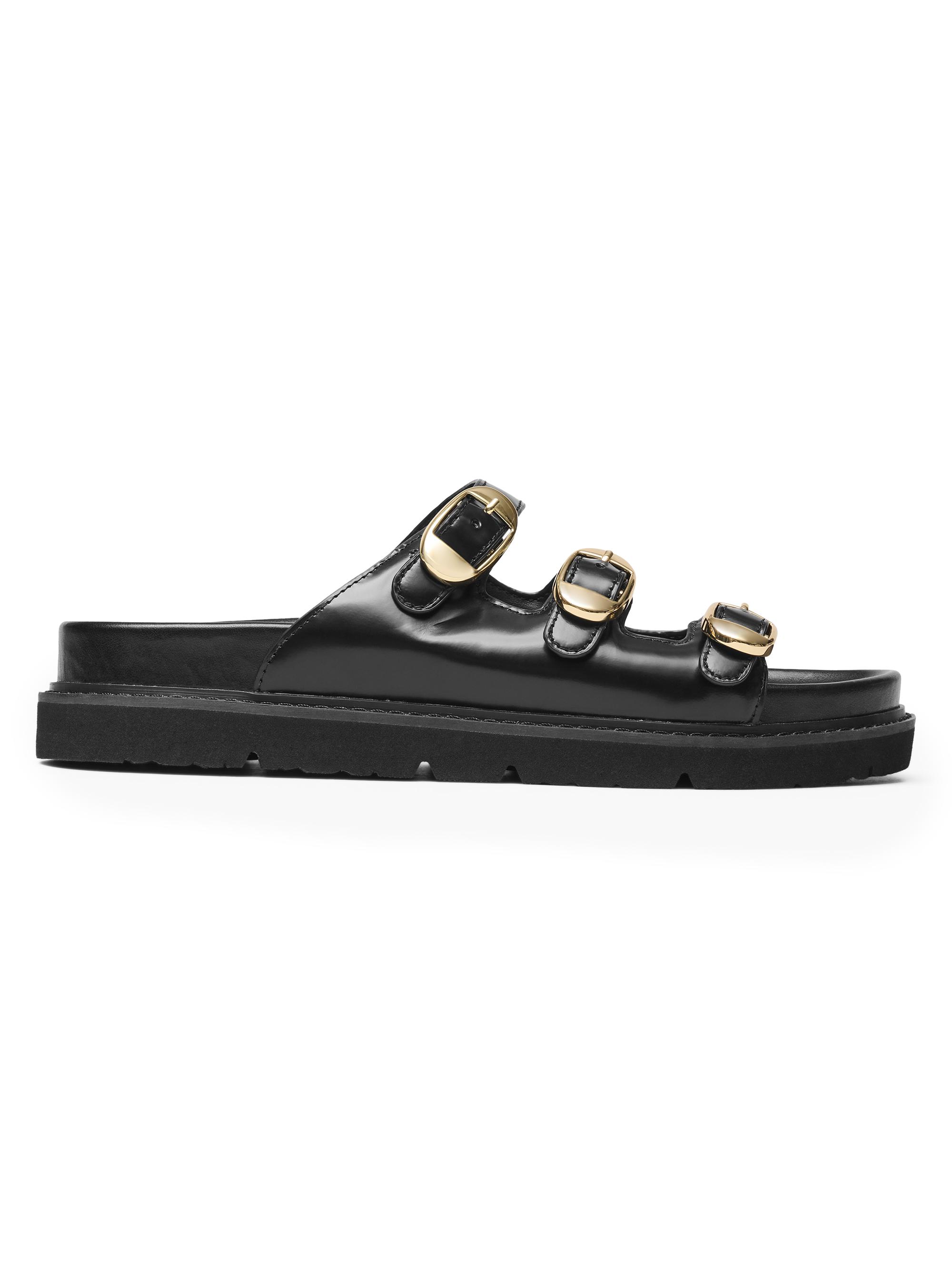 Marc Jacobs Women's The Kiki Leather Slides - Black  Sandals