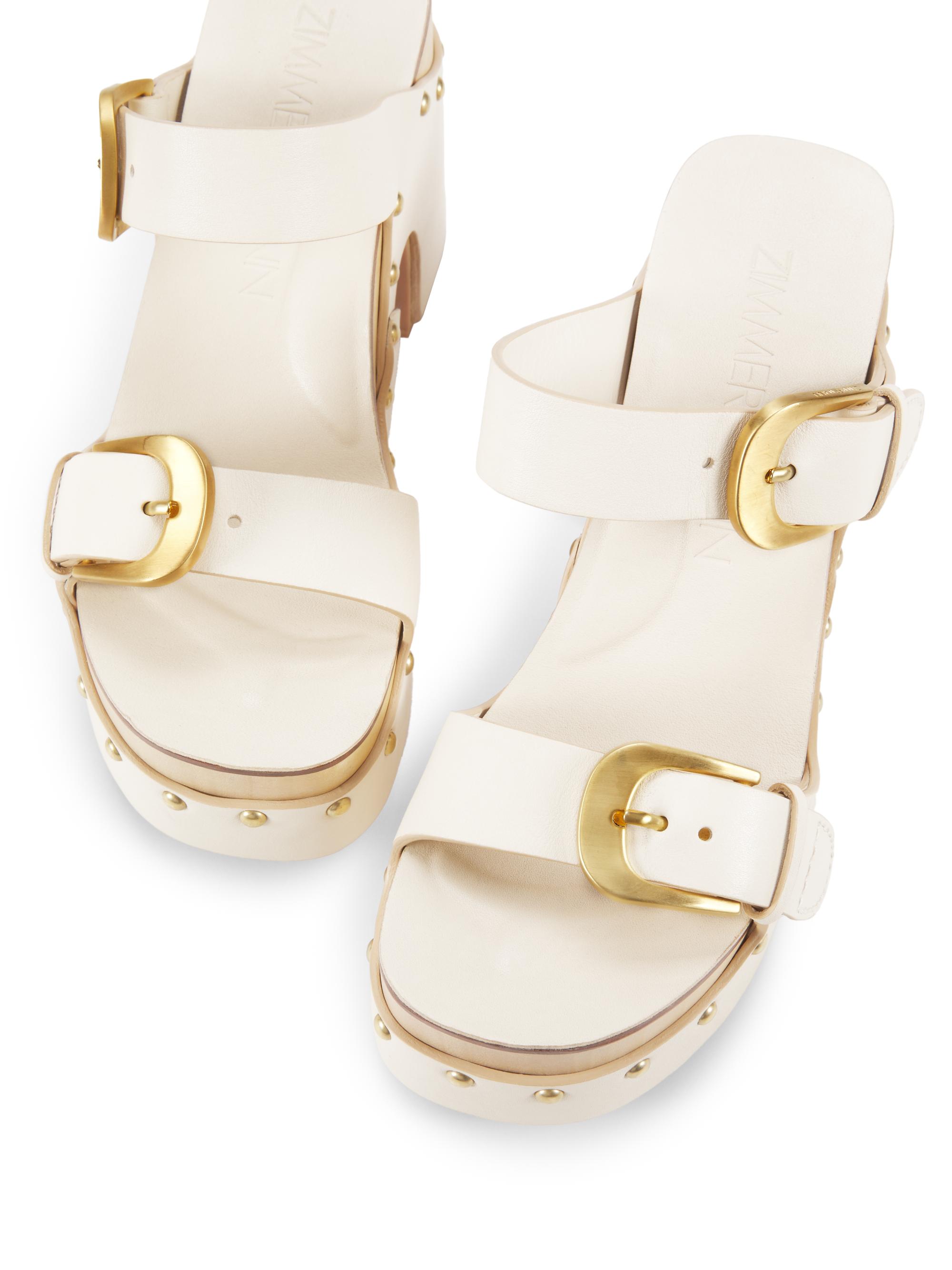 Zimmermann Alight 100MM Studded Leather Wedge Sandals | Saks Fifth