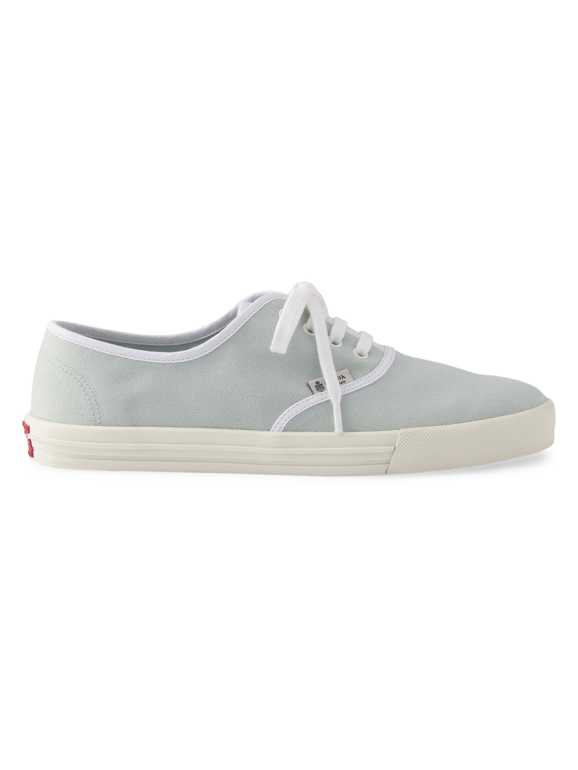 Prada Women's Drill Cotton Low-Top Sneakers - Light Blue