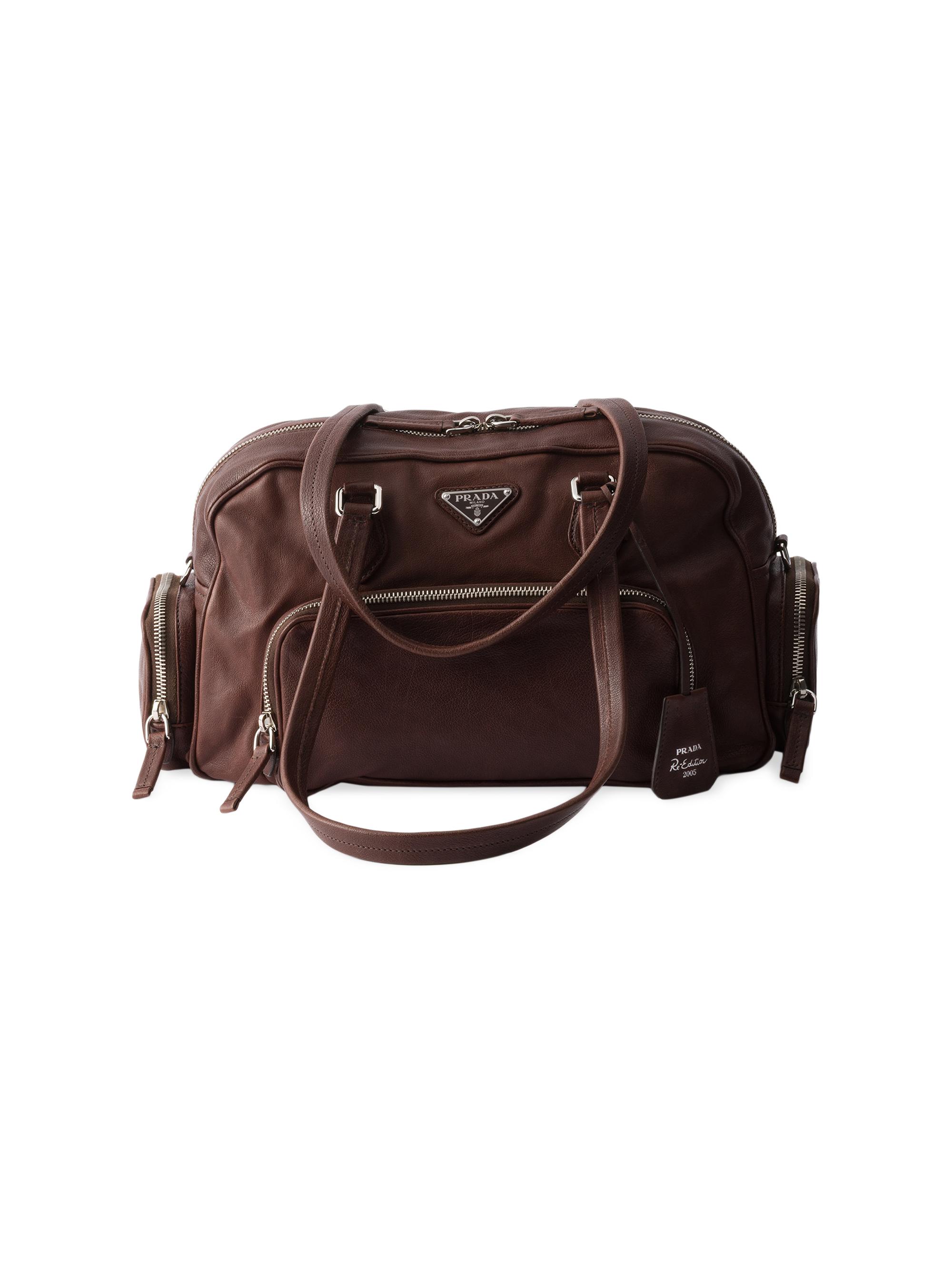 Prada Large Washed Leather Top-Handle Bag | Saks Fifth Avenue