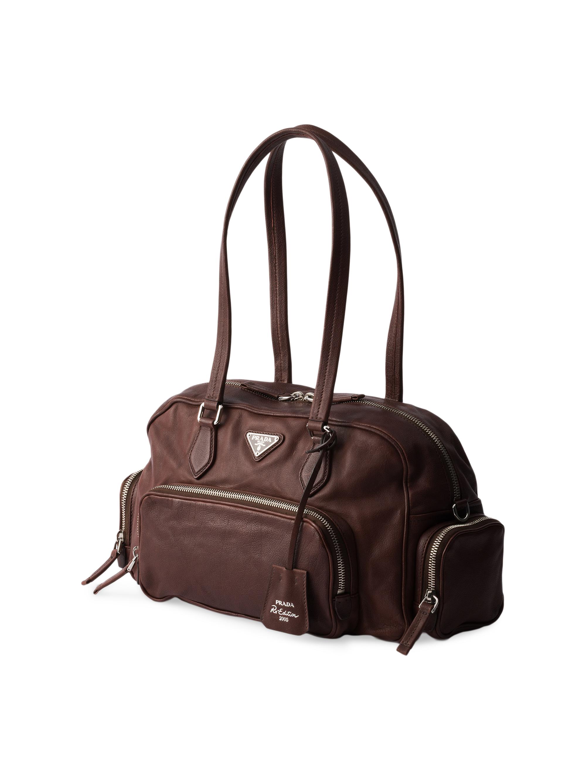 Prada Large Washed Leather Top-Handle Bag | Saks Fifth Avenue