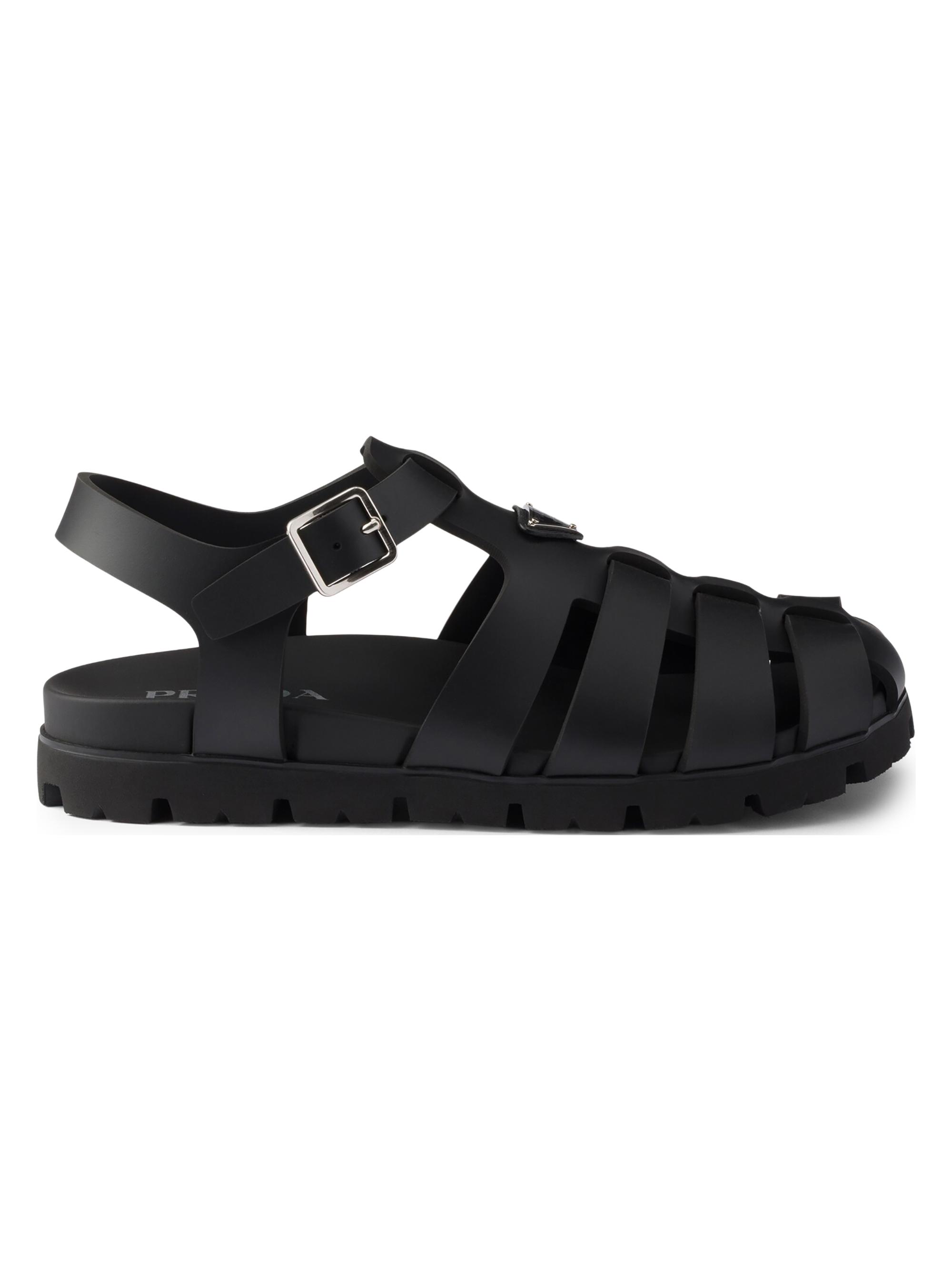 Prada Crisscross Rubber Sandals | Saks Fifth Avenue