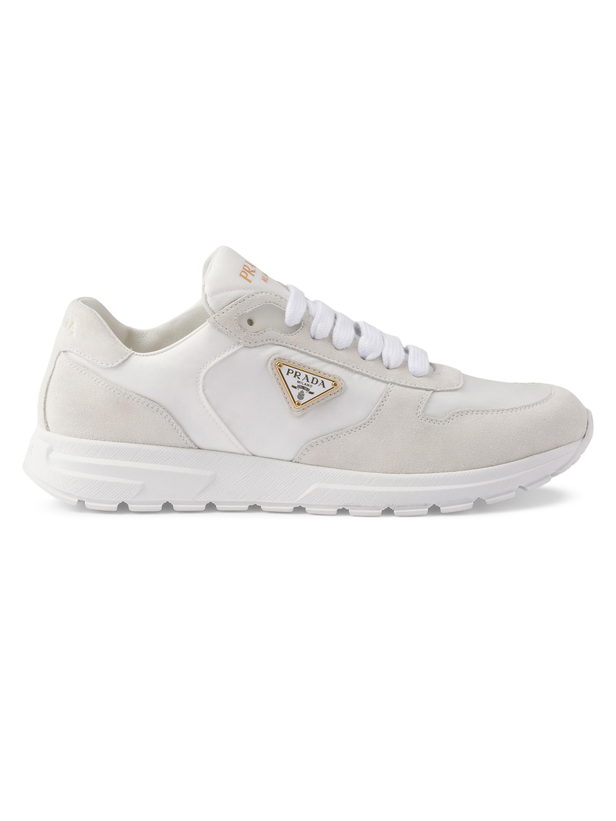 Prada Women's Prax 2.0 Nylon and Suede Sneakers - White