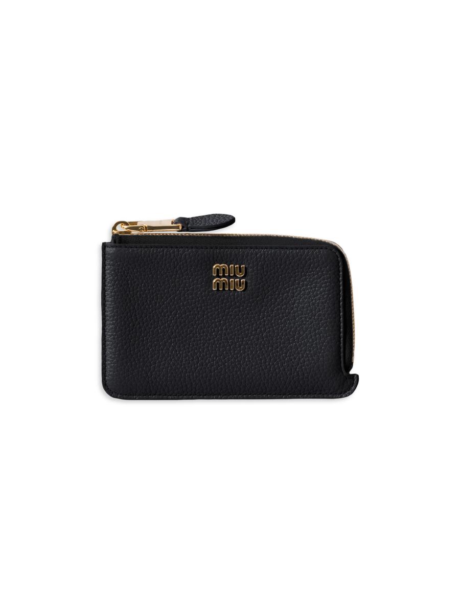 Miu Miu Leather Pouch Card Holder | Saks Fifth Avenue