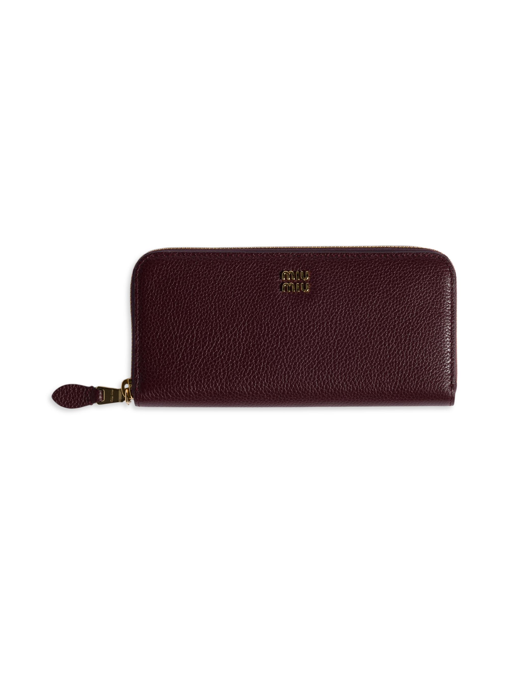 Miu Miu Women's  Leather Wallet - Dark Red