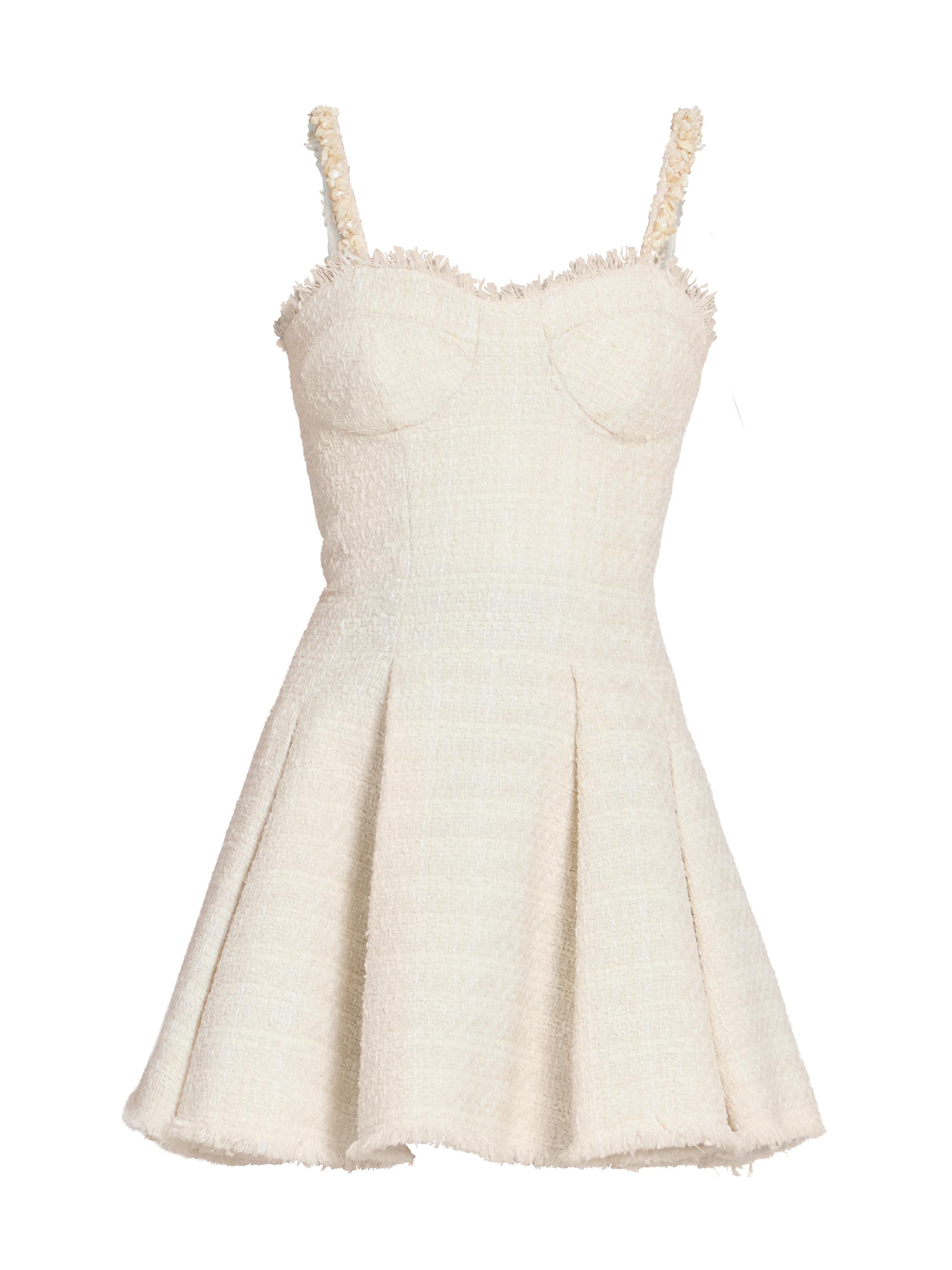 Balmain Women's Tweed Fit & Flare Minidress - Blanc