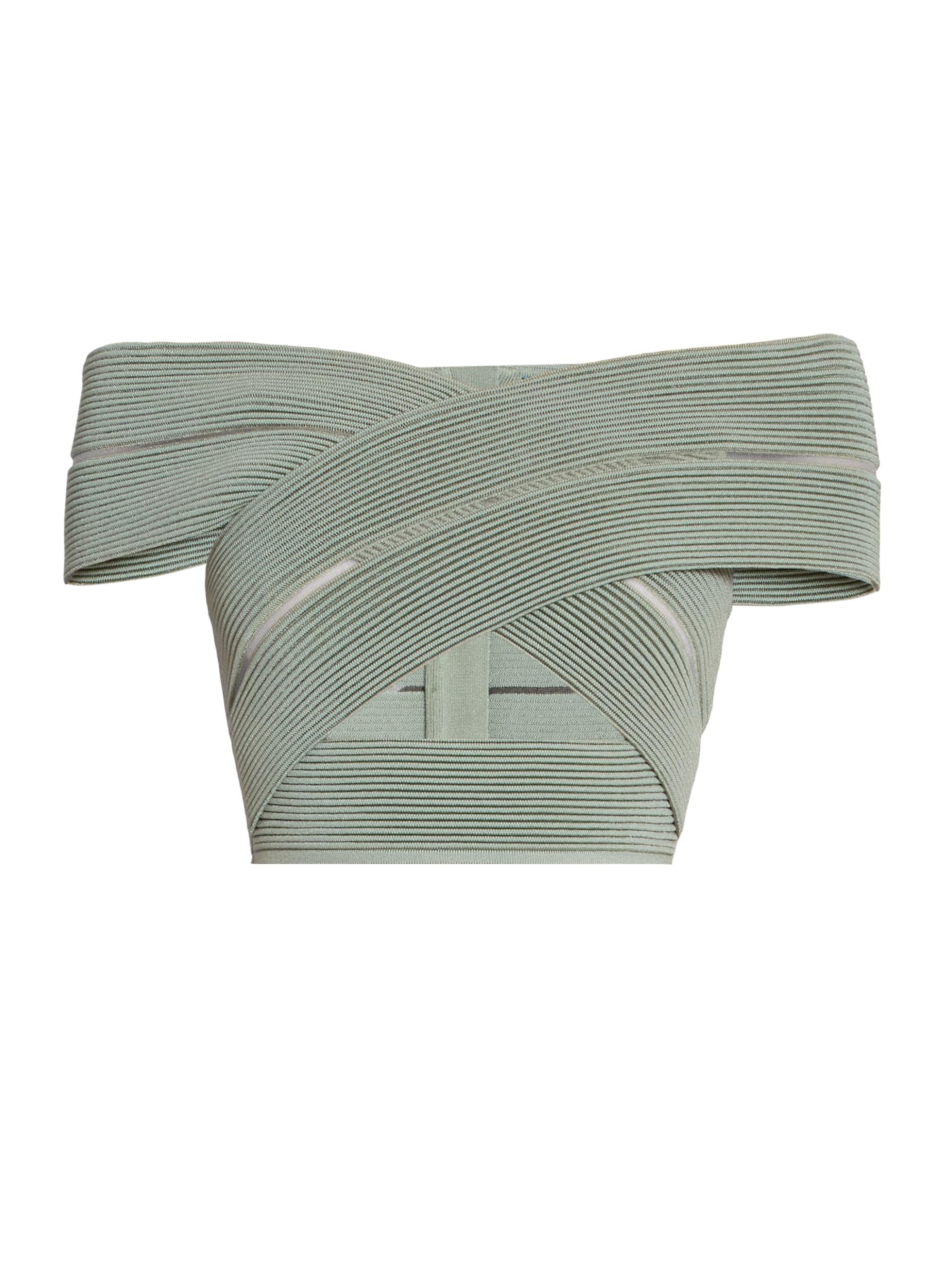 Balmain Women's Bandage Off-the-Shoulder Top - Sauge