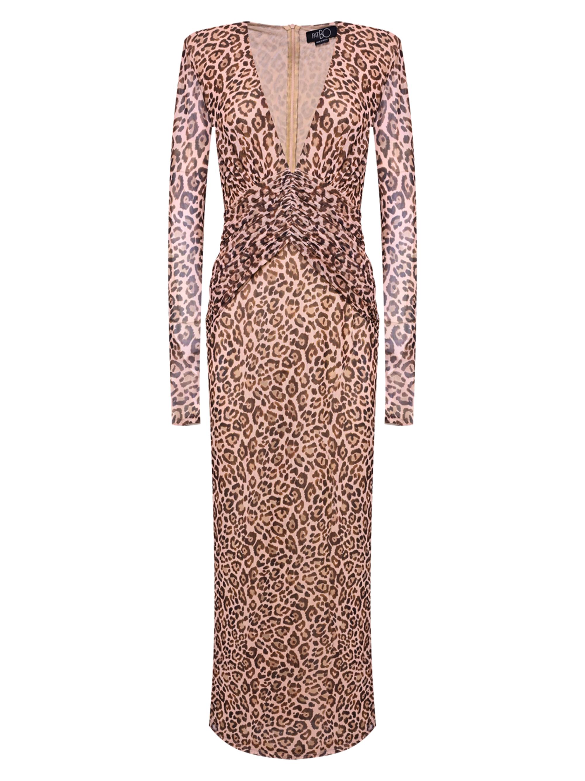 PatBO Women's Panthera Leopard-Print Tulle Maxi Dress - Brown