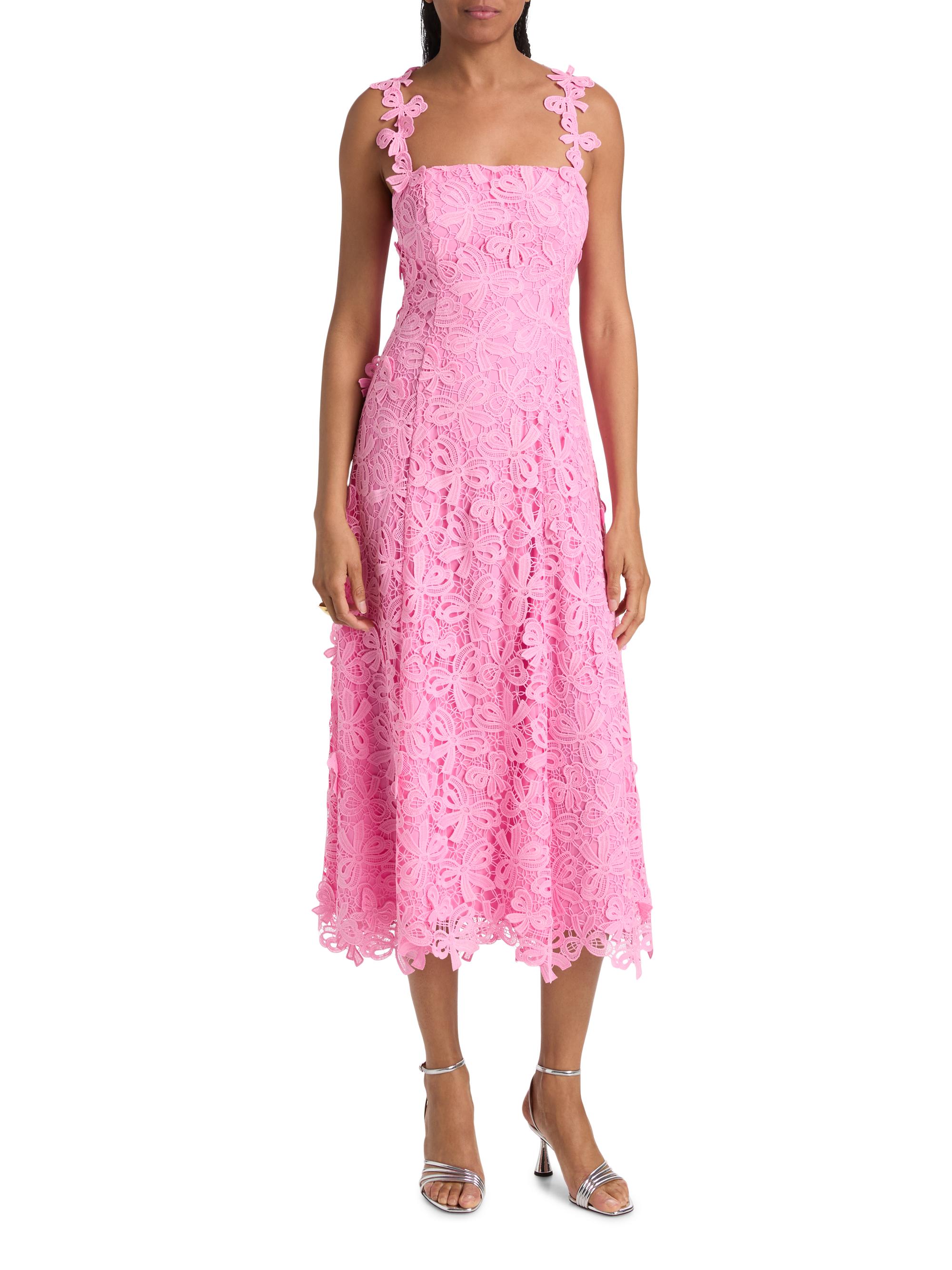 knee length dresses for ladies Sequin Lace Midi Cocktail Dress with Short Sleeves main image 0