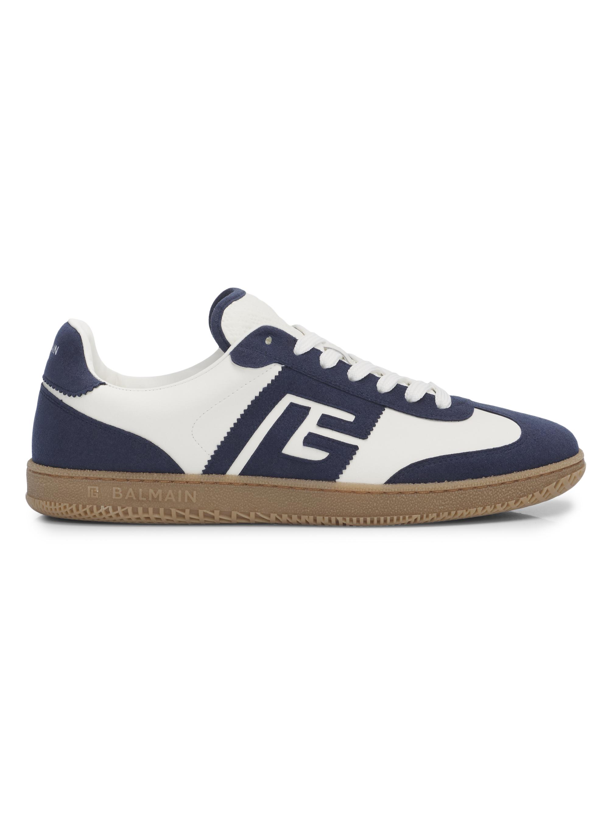 Balmain Men's Swan Suede Low-Top Sneakers - Navy