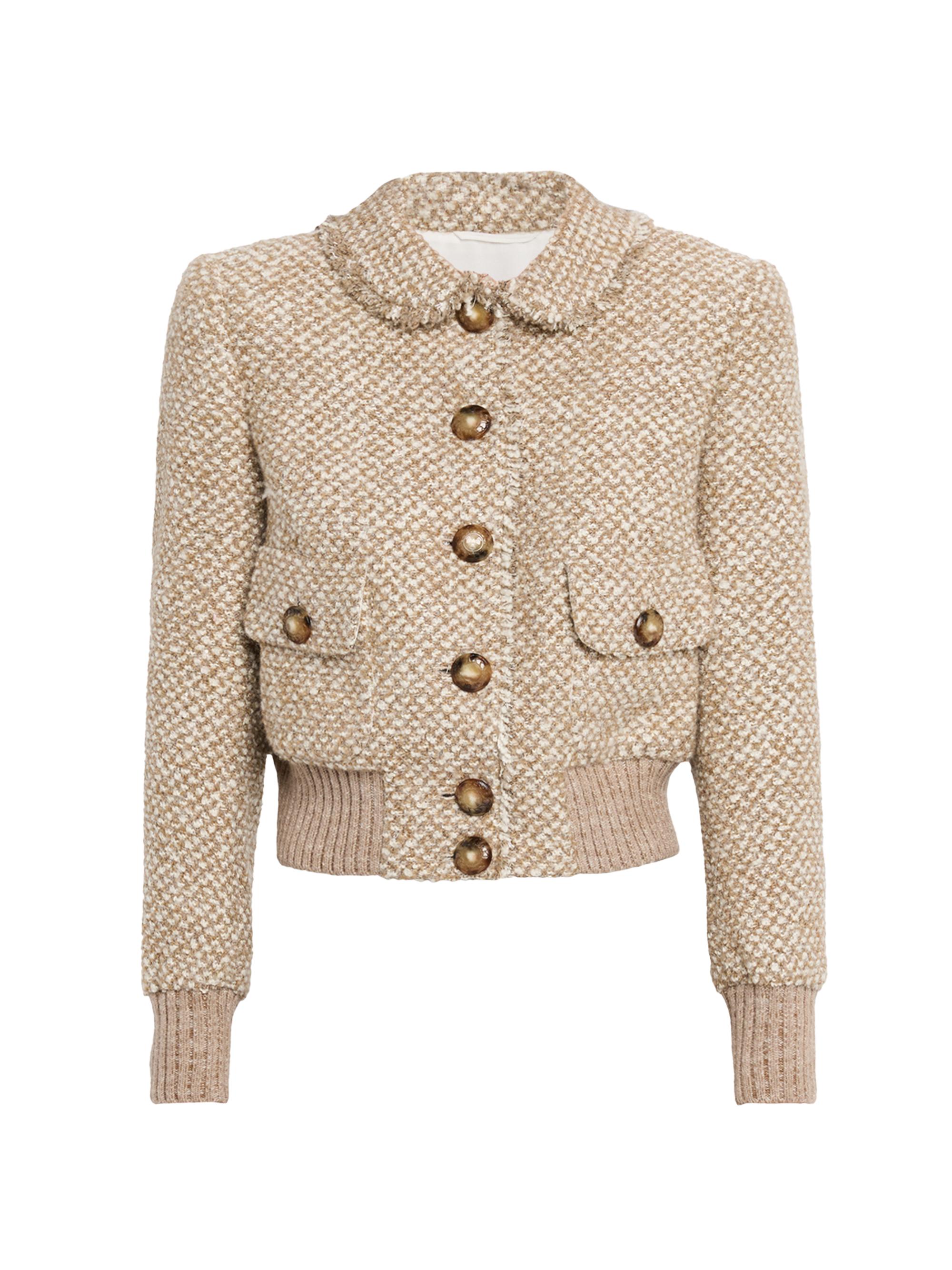 Maison Common Women's Tweed Knit Blazer - Beige Multi