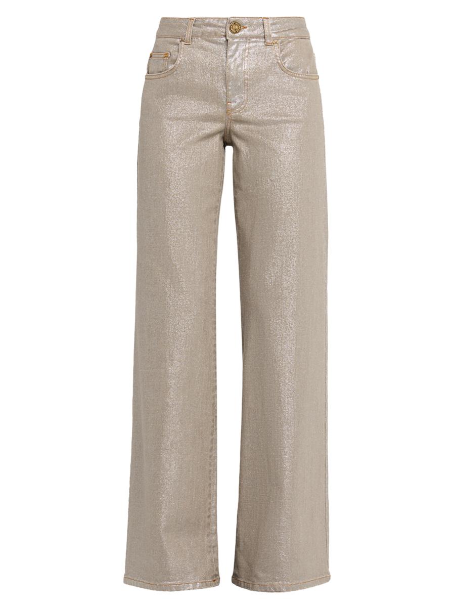 Maison Common Women's Coated Wide-leg Jeans In Multi