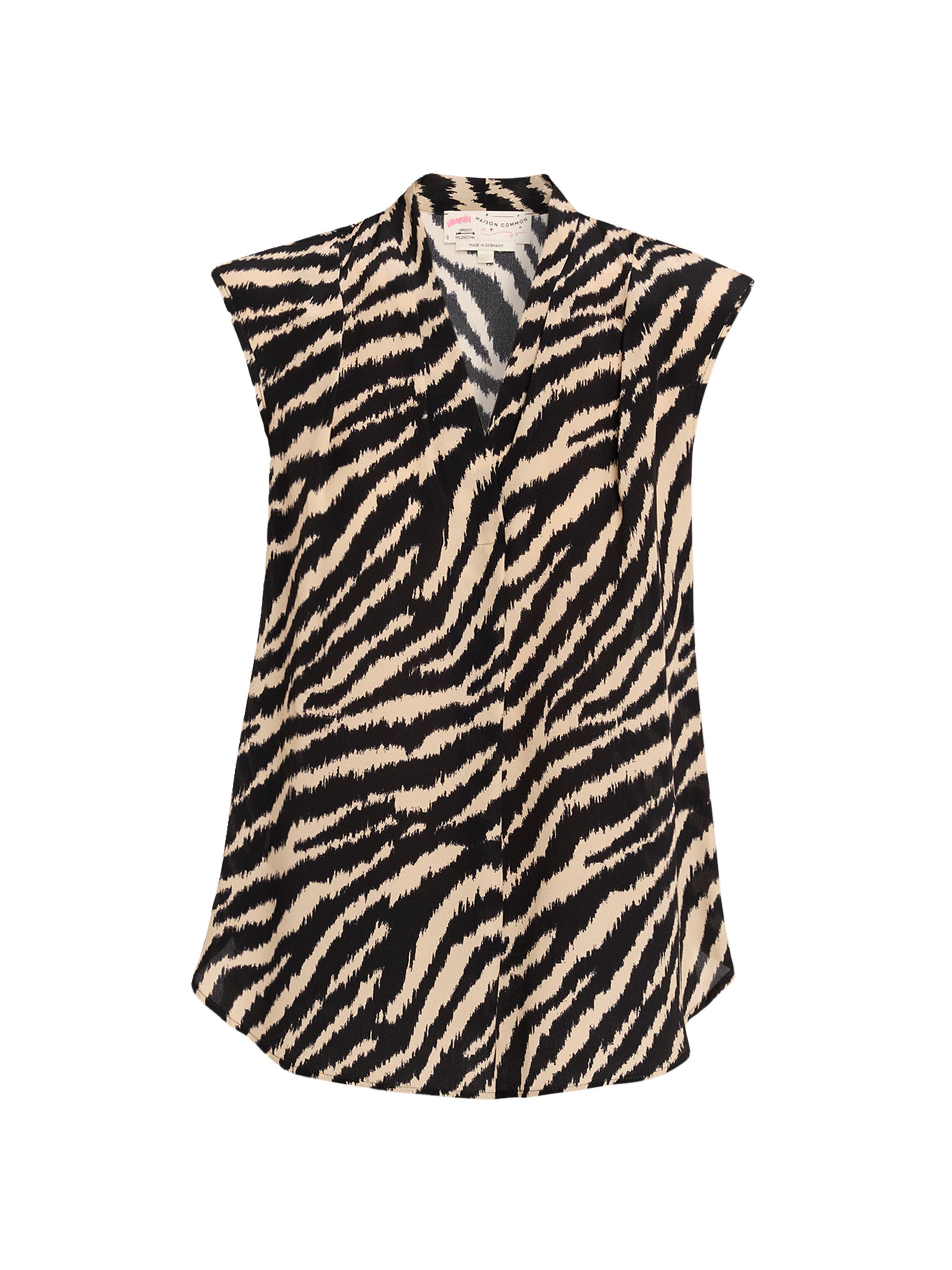 Maison Common Women's Zebra-Striped Silk Print - Black Multi