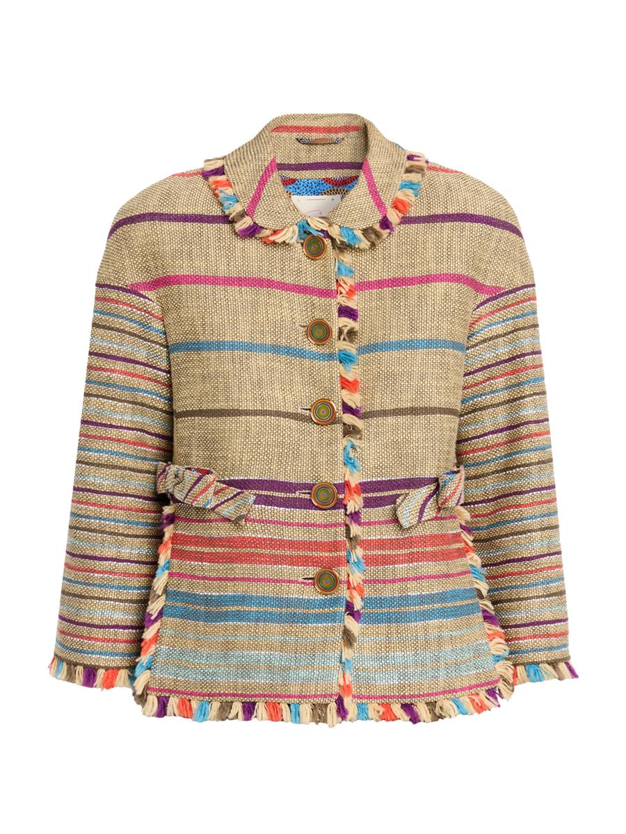 Maison Common Women's Striped Cotton-blend Tweed Shirt In Multi